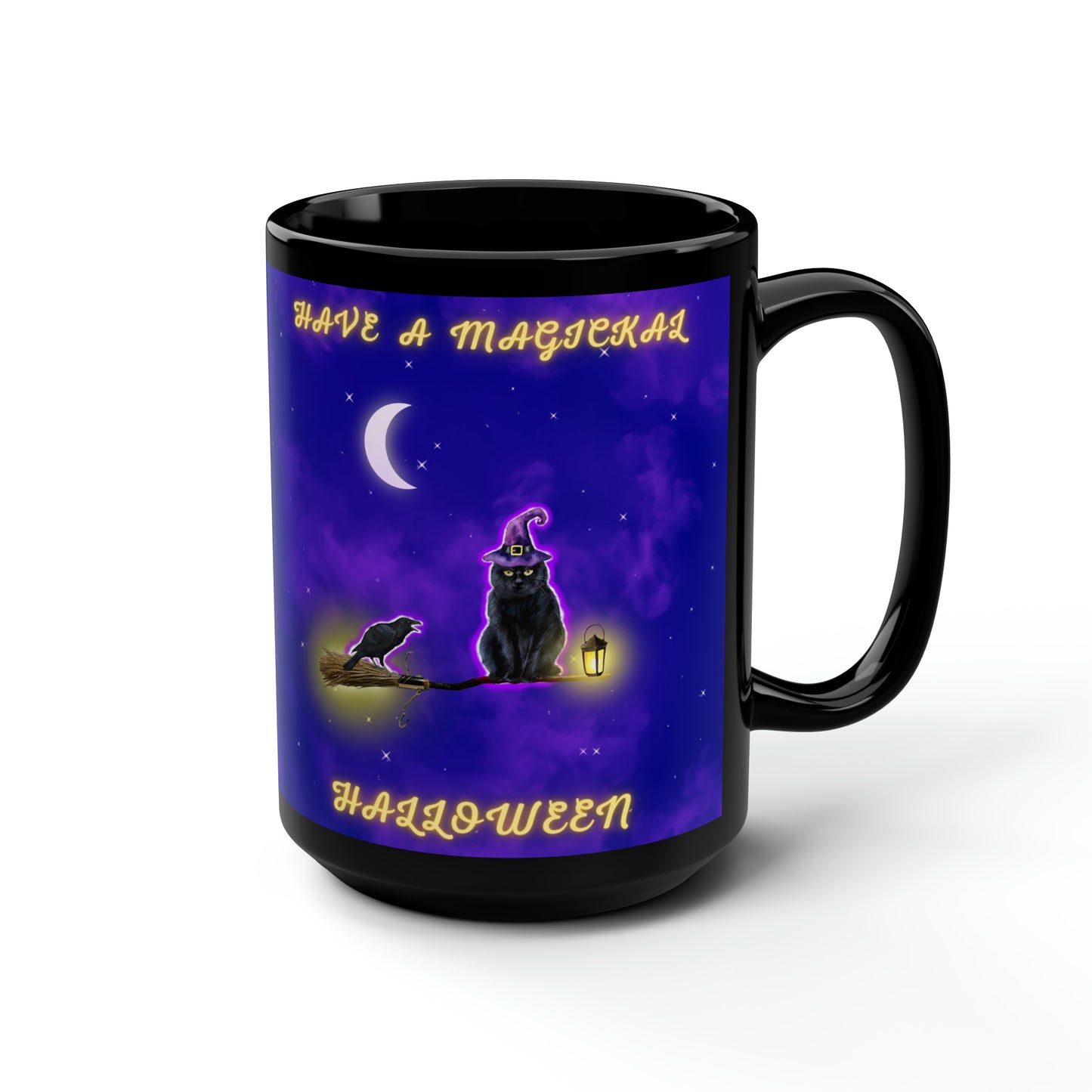 Have a Magickal Halloween Black Halloween Mug, 15oz