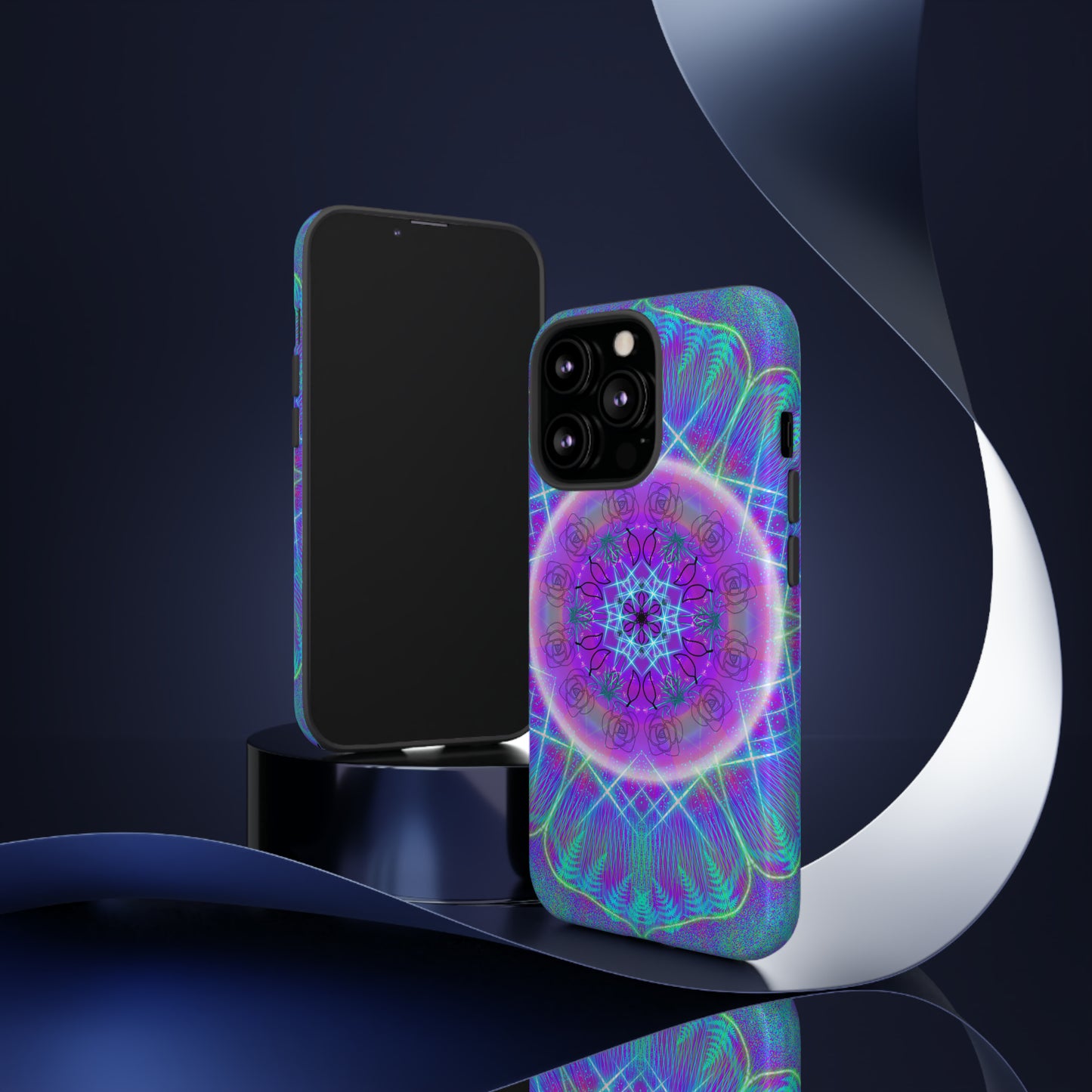 Psychedelic Mandala Protective Phone Case, Samsung, iPhone, Pixel, all sizes