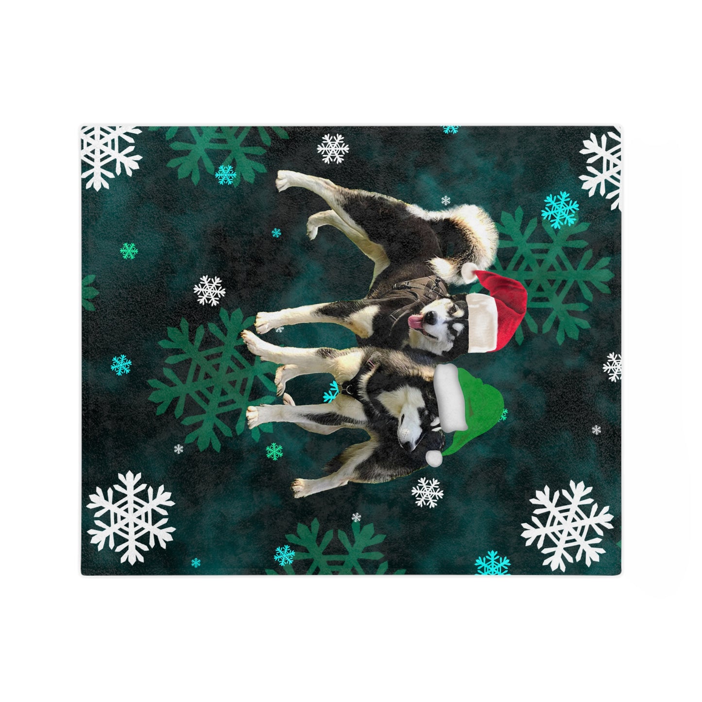 Christmas Malamute Velveteen Minky Blanket