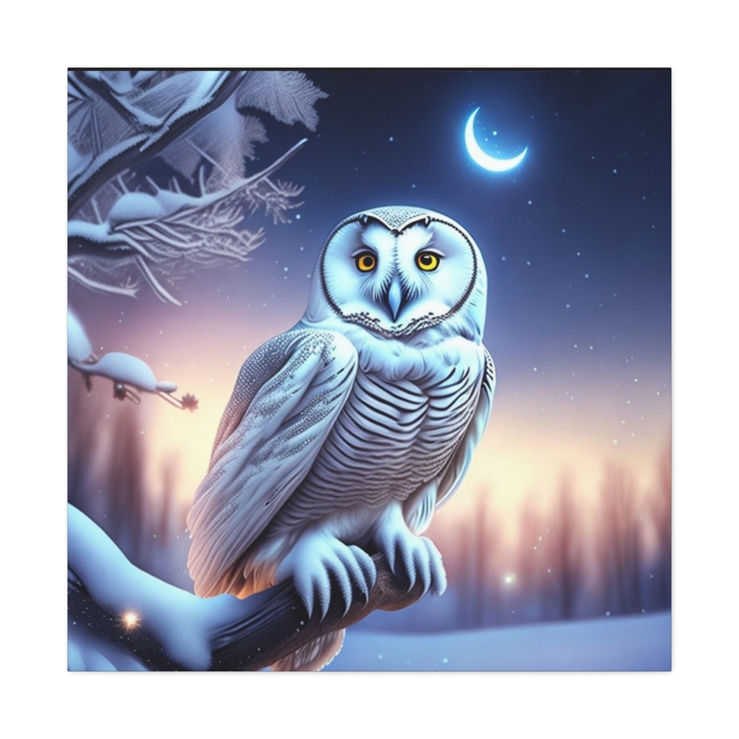 Dreamy Snowy Owl , Canvas Art, Canvas Print, Wall Decor, Original Art, Unique Gifts