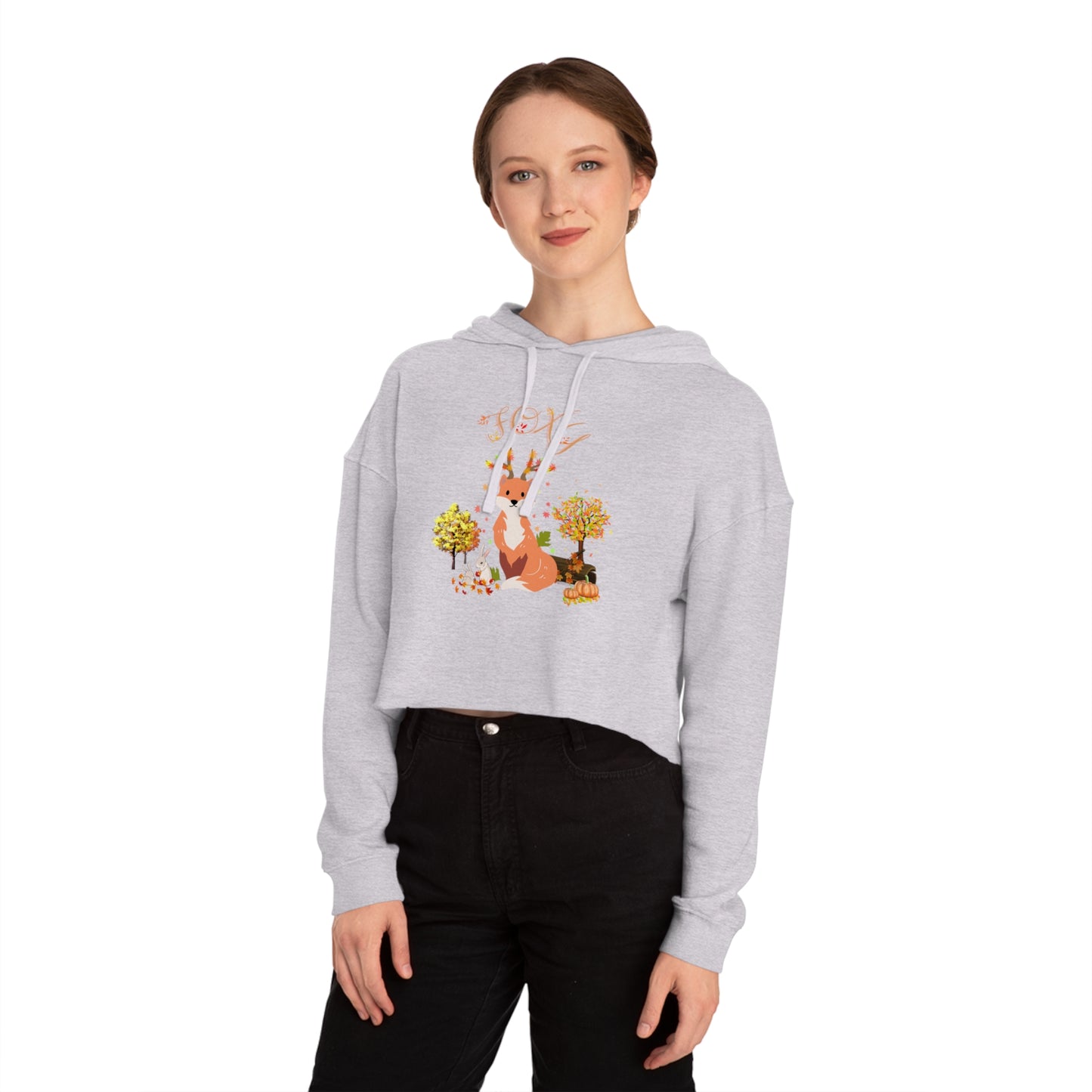 Foxy Fall Women’s Cropped Hooded Sweatshirt