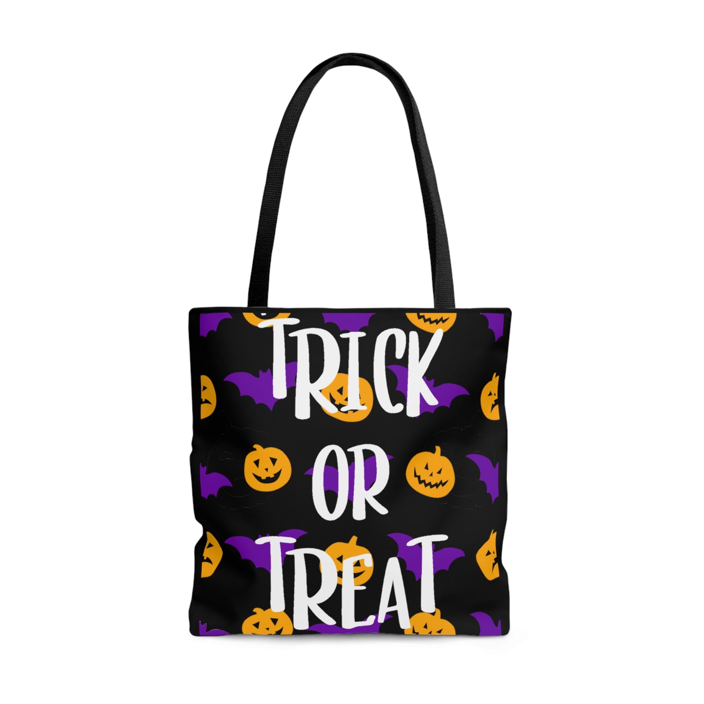 Trick Or Treat Pumpkins and Bats Halloween Candy Tote Bag