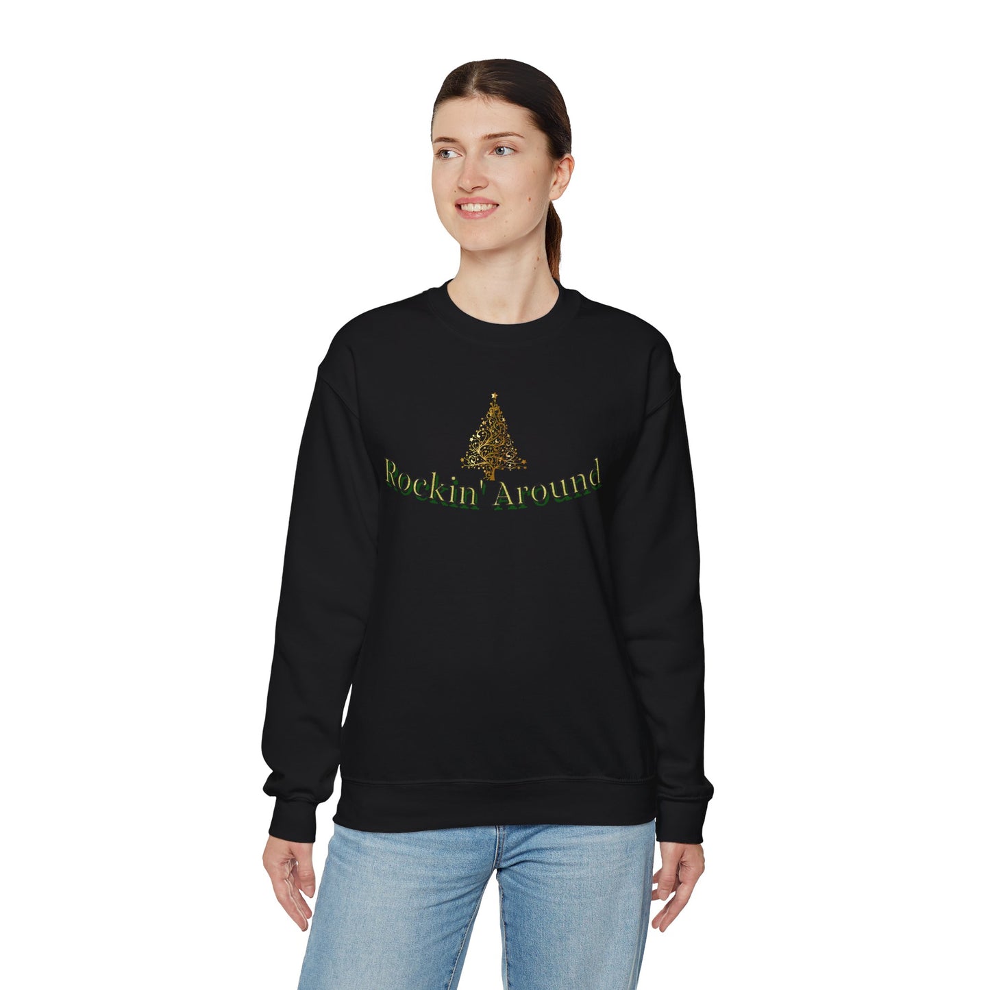 Rockin Around the Christmas Tree Hoodie. Christmas Tree Sweatshirt. Unisex Adult Holiday Shirt. Minimal Merry Xmas Crew.