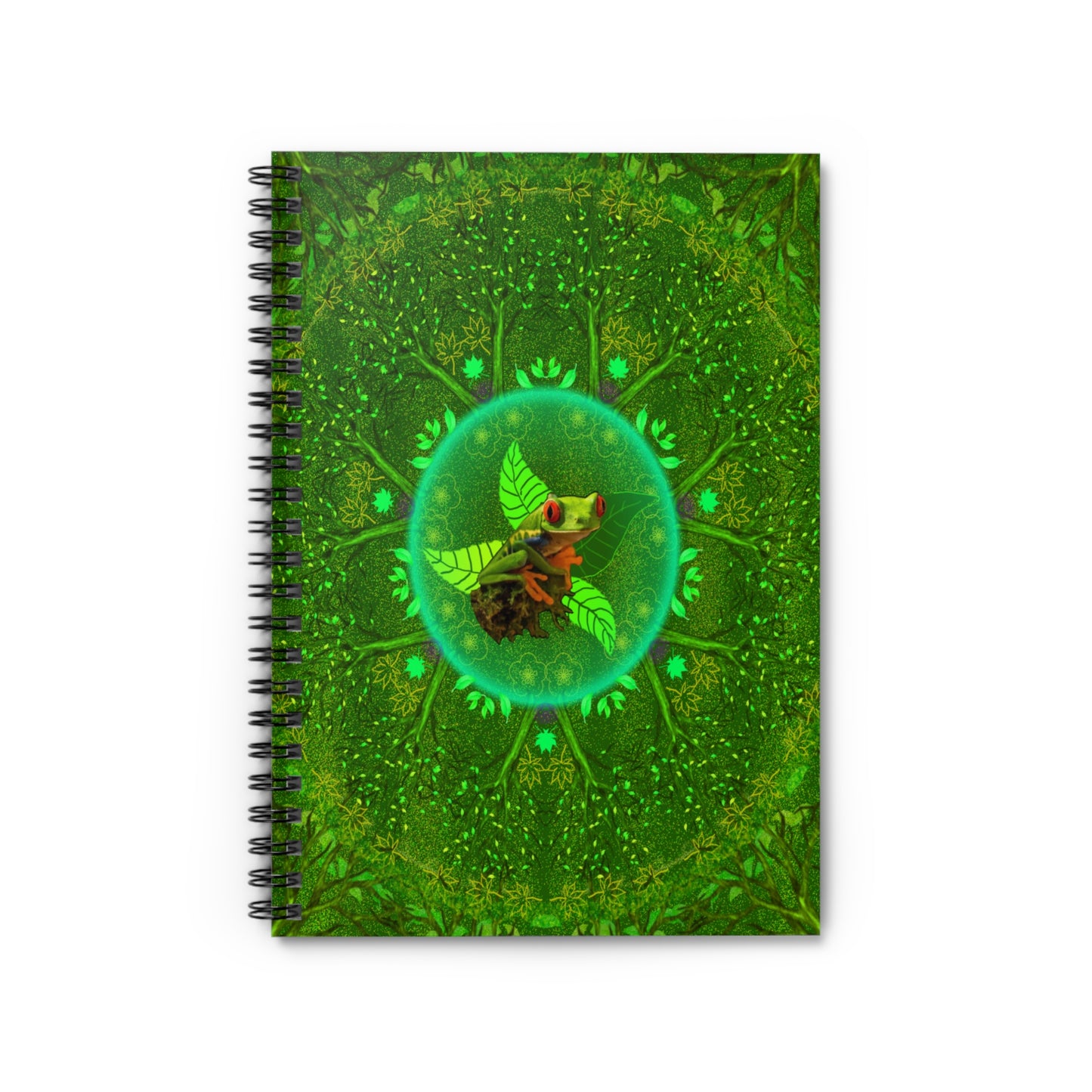 Frog Medicine Mandala Spiral Notebook - Ruled Line