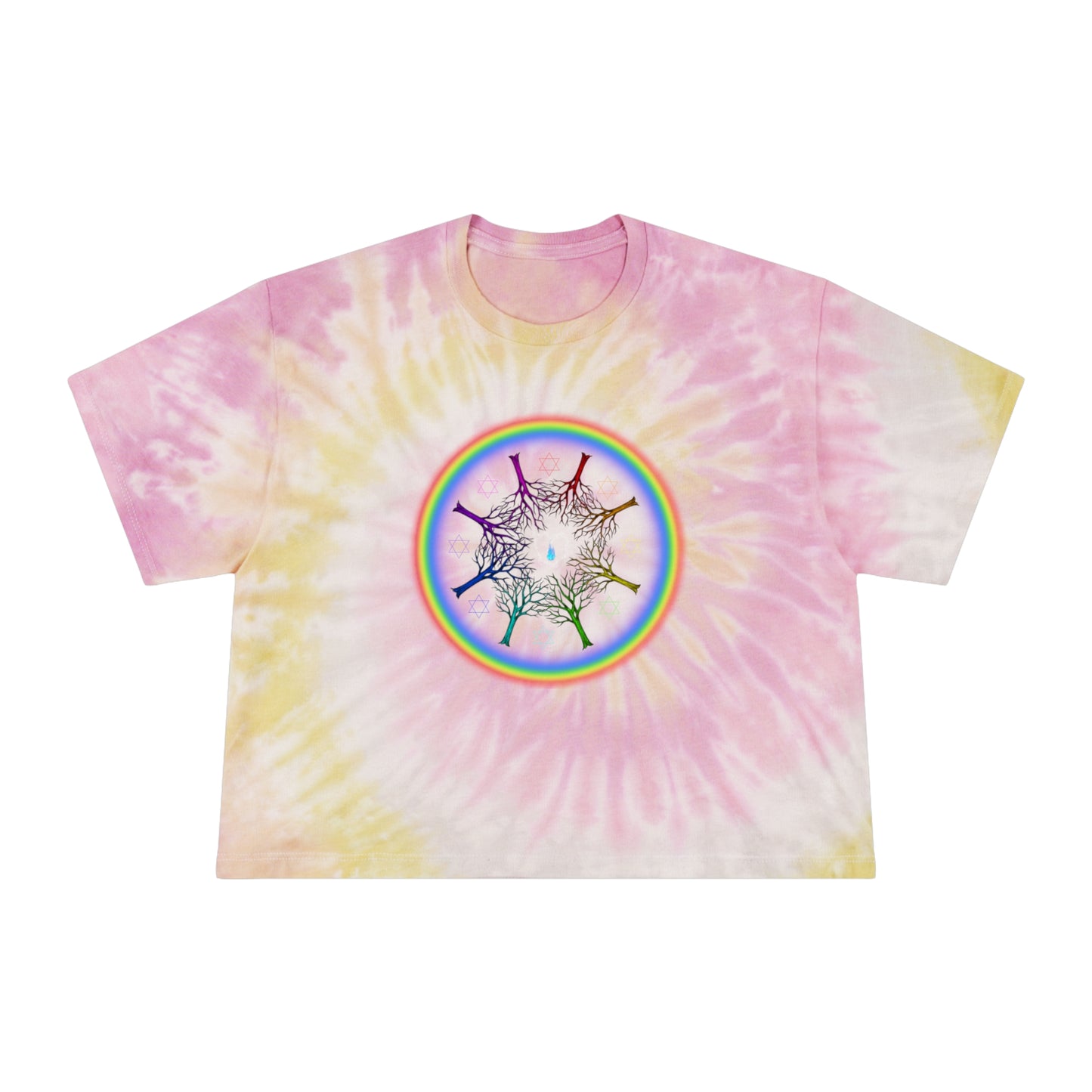 PRIDE Rainbow Roots Women's Tie-Dye Crop Tee