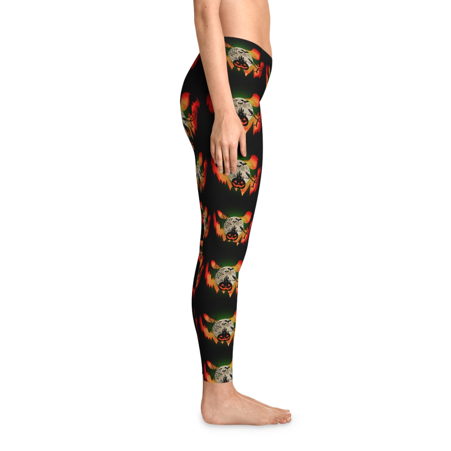 Erie pumpkin Halloween Stretchy Leggings