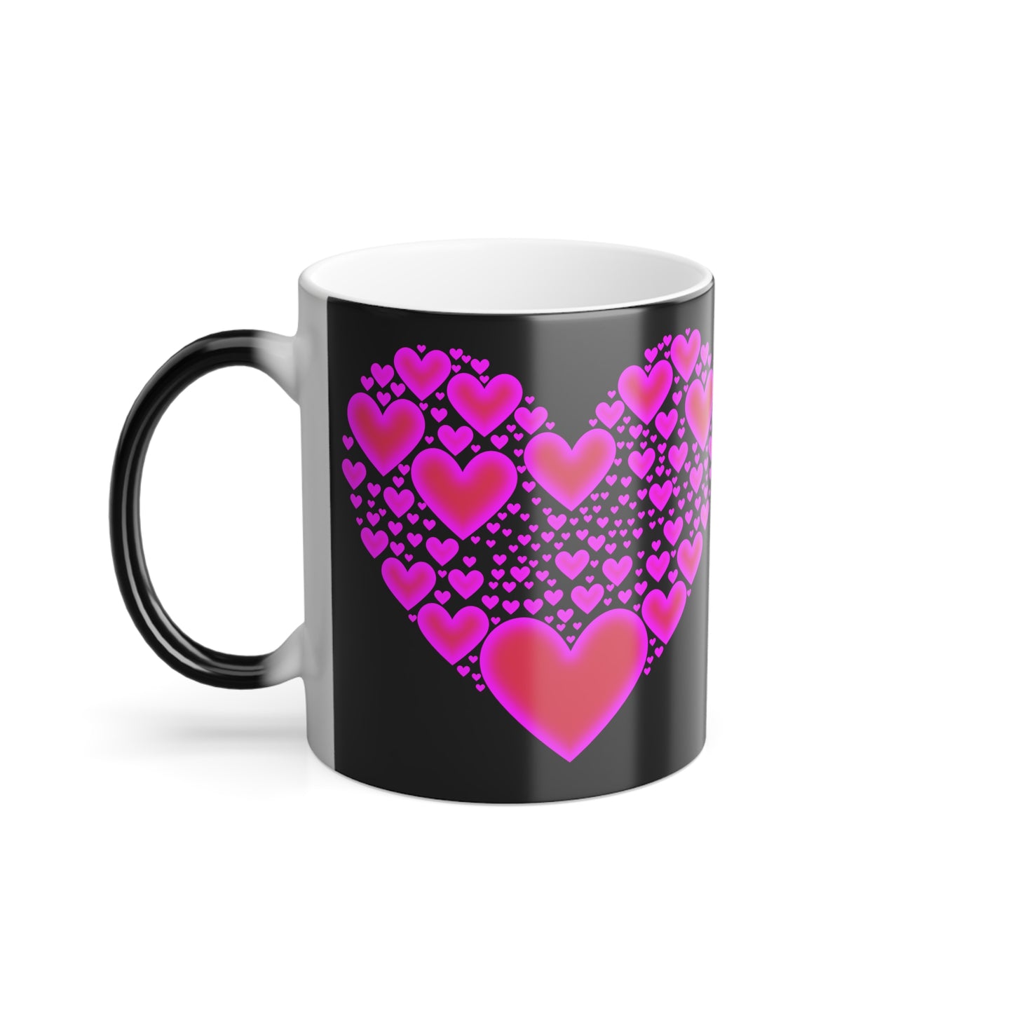 Glowing Hearts, Color Morphing Mug, 11oz, Valentines Day Gift, Gift For Her, Gift For Him