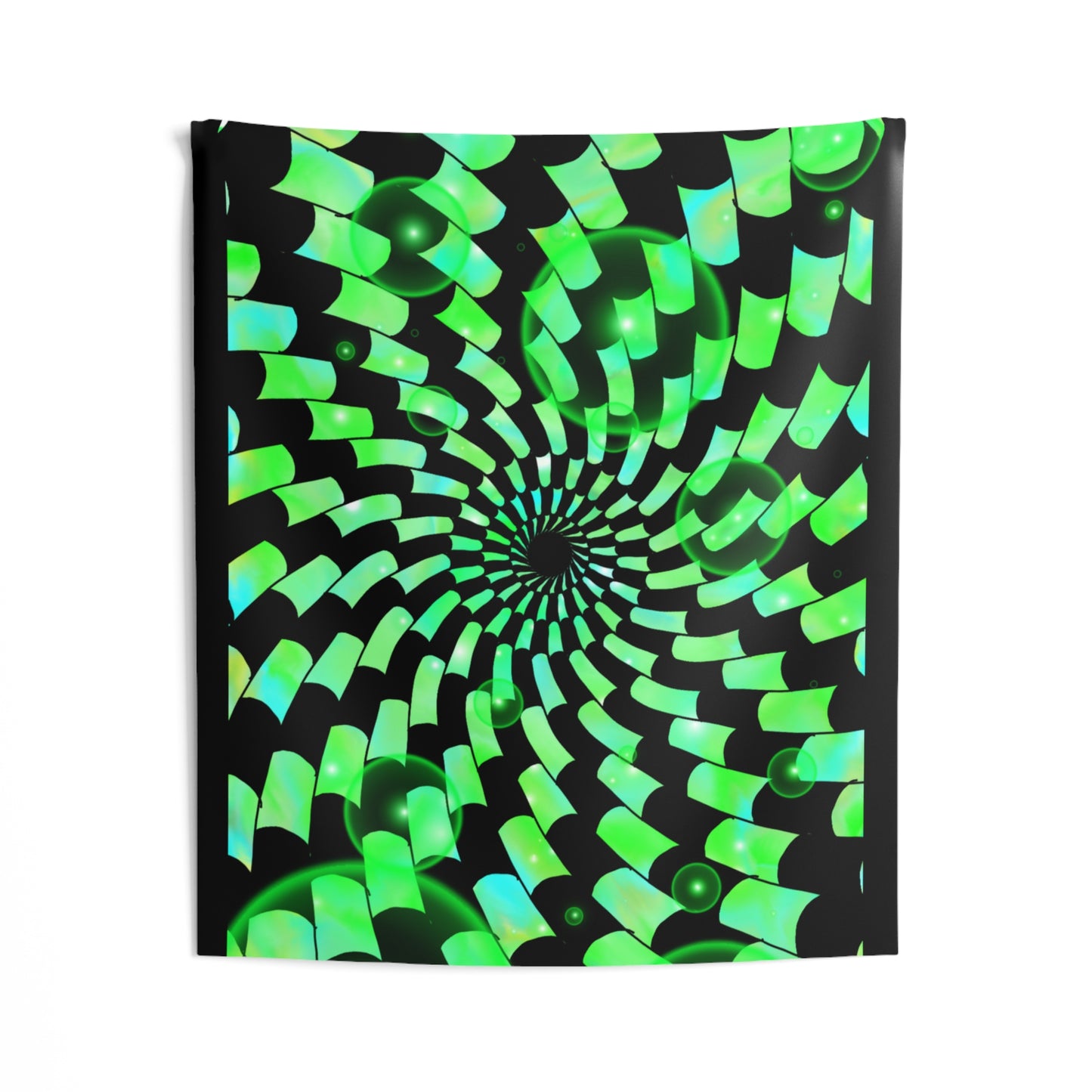 Emerald Vortex Indoor Wall Tapestry 51 x 60