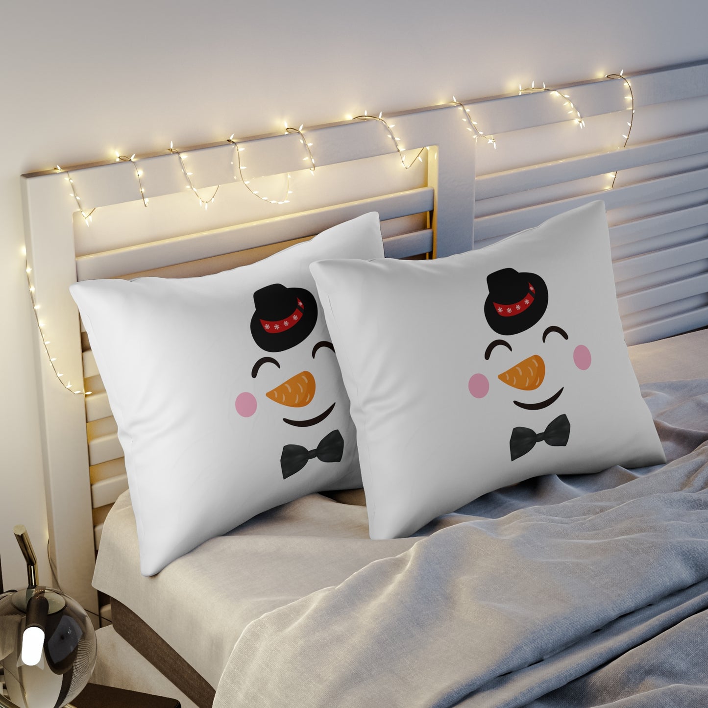 "His" snowman face Pillow case.