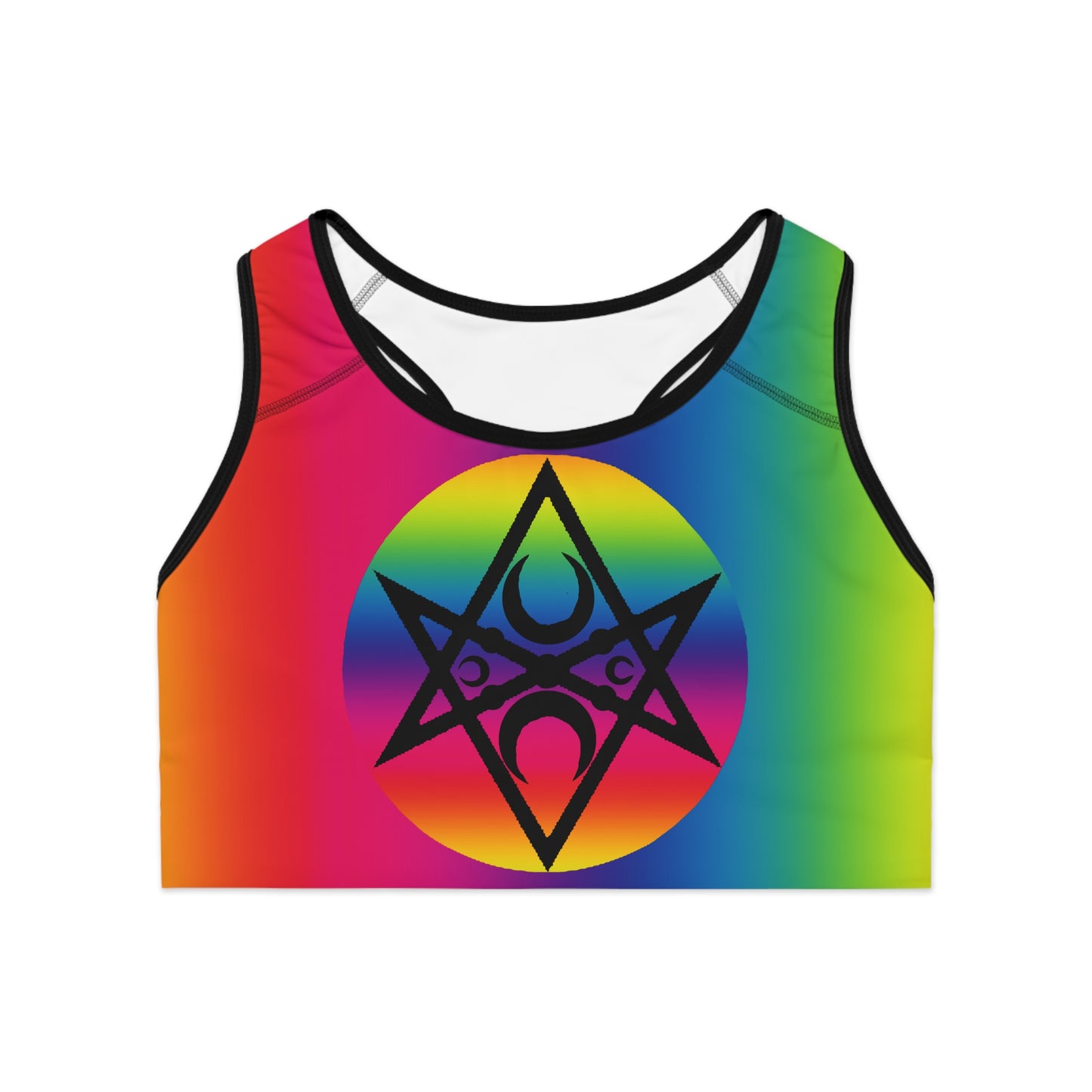 PRIDE Unicursal Moon Magick Hexagram Sports Bra