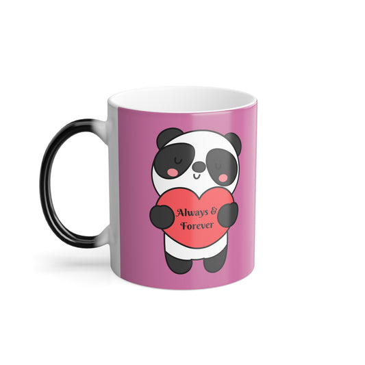 Always And Forever, Panda, Color Morphing Mug, 11oz, Valentines Day Gift, Gift For Her, Gift For Him