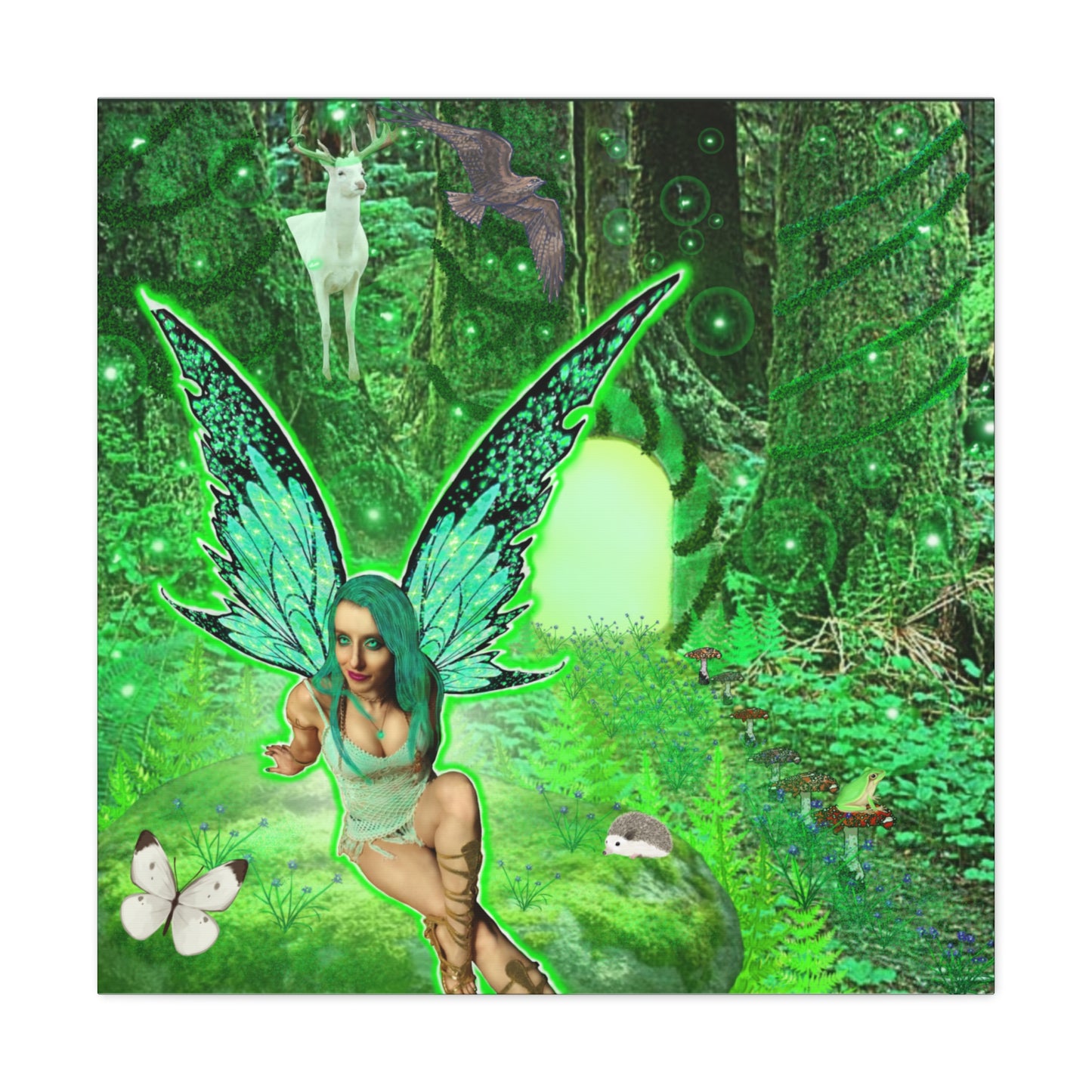 Mystic Forest Fairy Fantasy Art, Canvas Art, Wall Decor, Nature Lover Gift, Original Art, Unique Gift