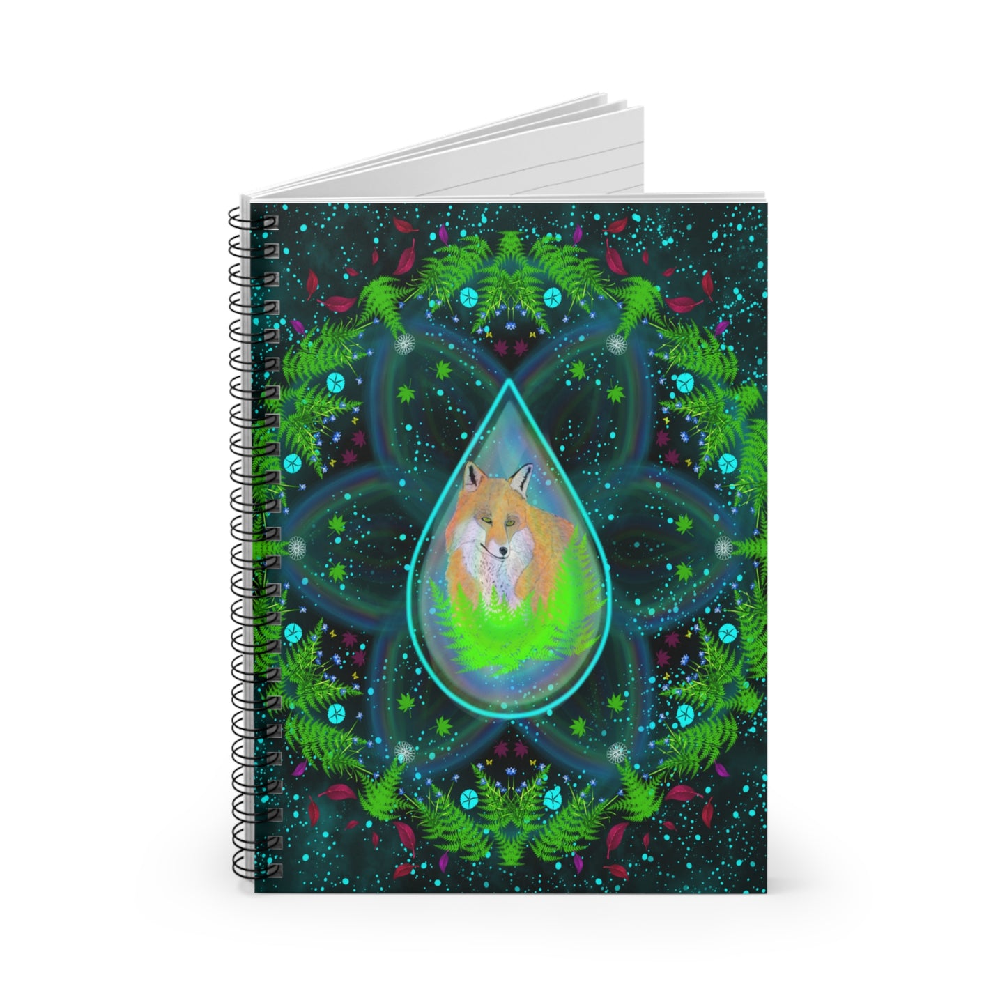 Fox Medicine Mandala Spiral Notebook - Ruled Line