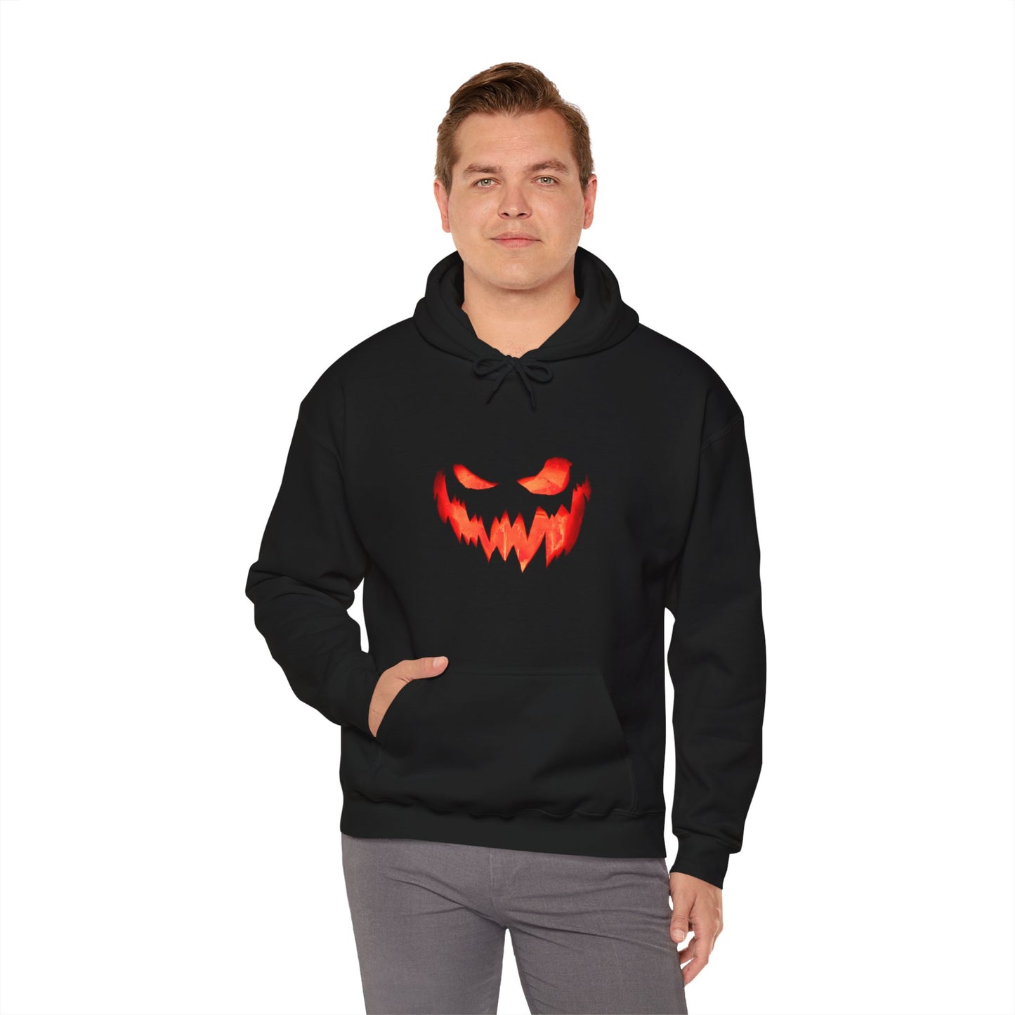 Unisex Heavy Blend Spooky Pumpkin Hooded Halloween Sweatshirt