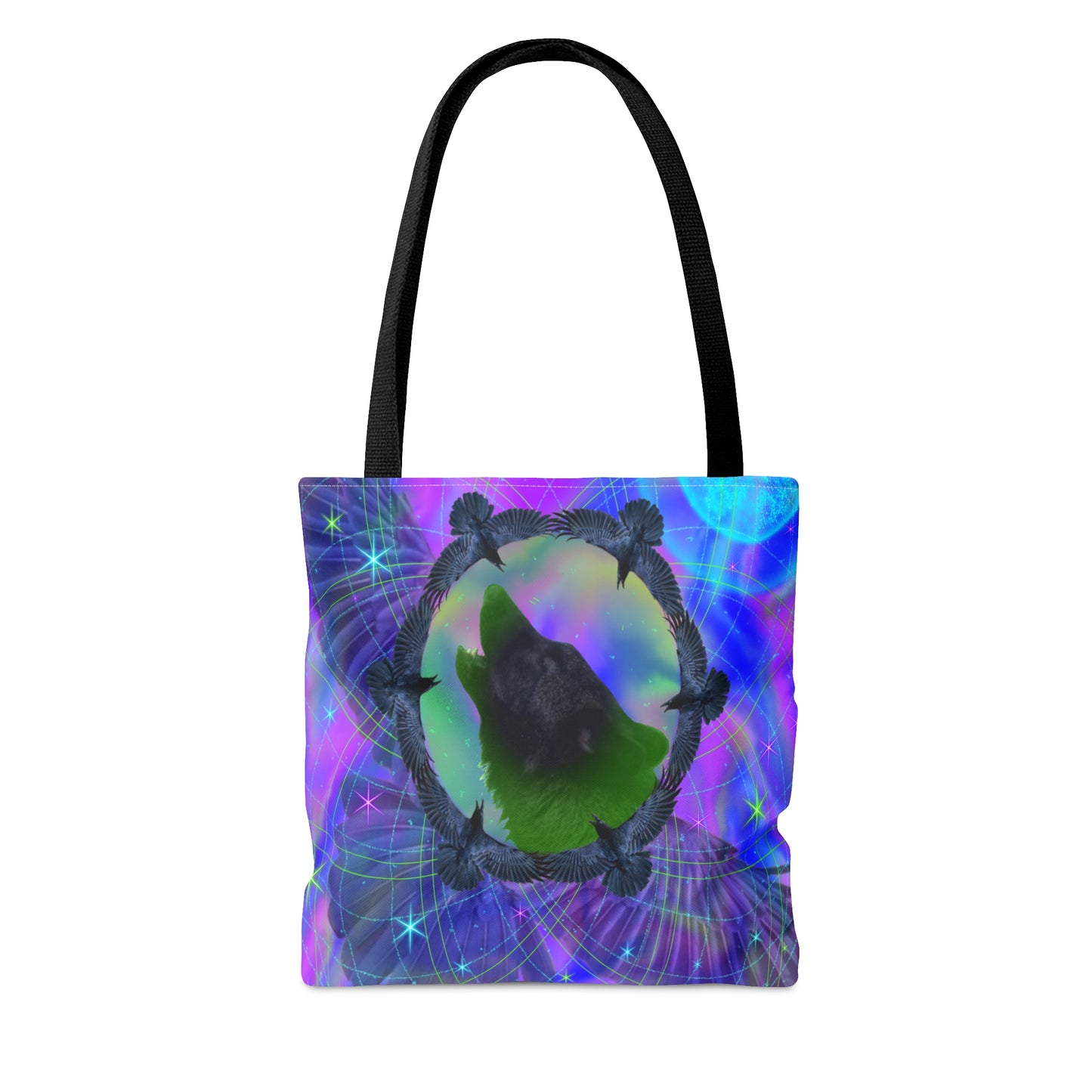 Mystic Wolf and Raven Tote Bag