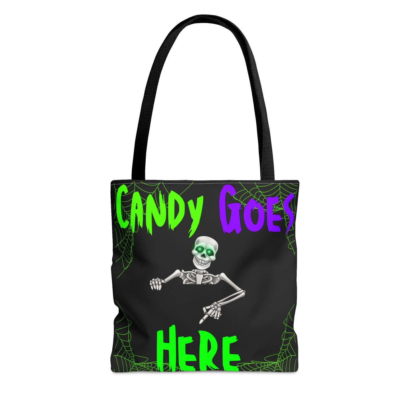 Candy Goes Here, Skeleton Halloween candy Tote Bag