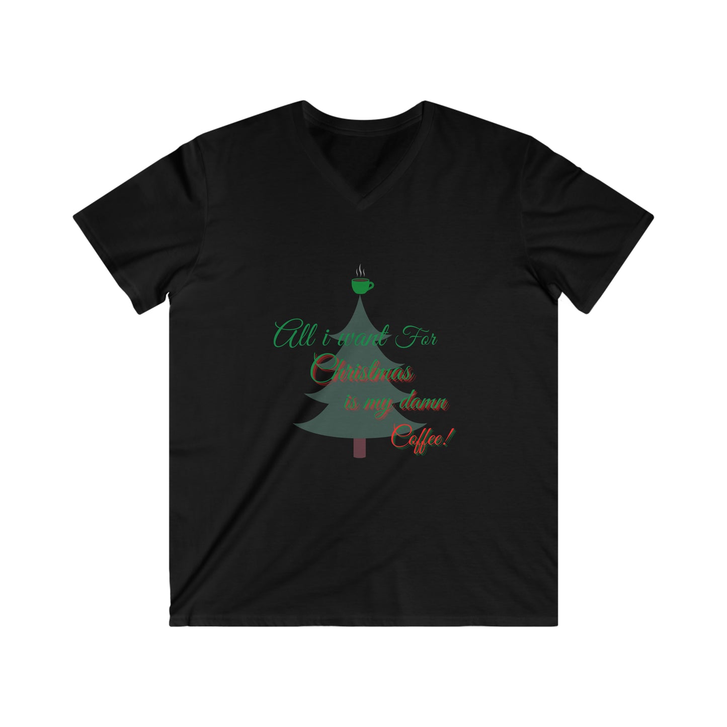 All I want for Christmas Men's Fitted V-Neck Short Sleeve Tee Christmas Top