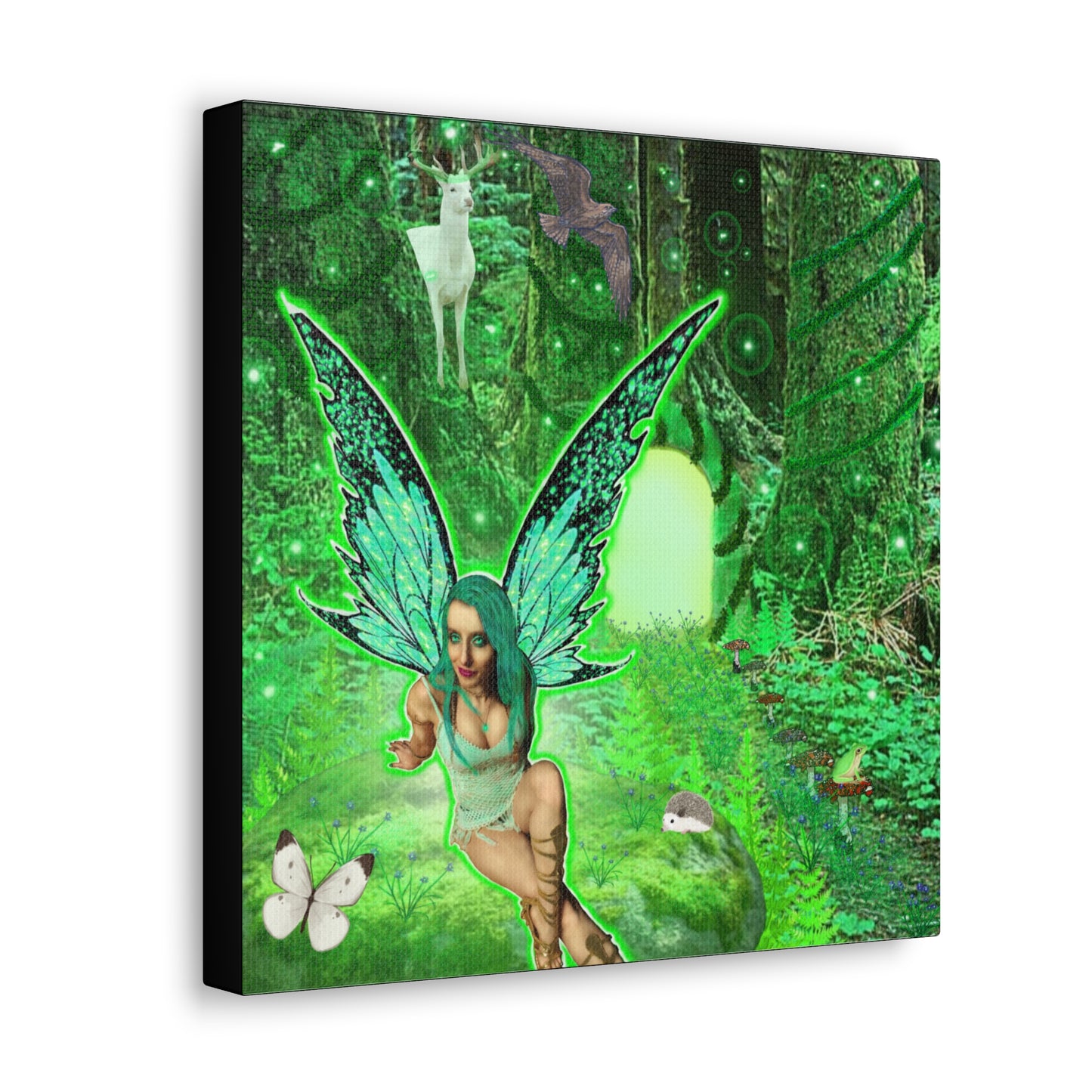 Mystic Forest Fairy Fantasy Art, Canvas Art, Wall Decor, Nature Lover Gift, Original Art, Unique Gift