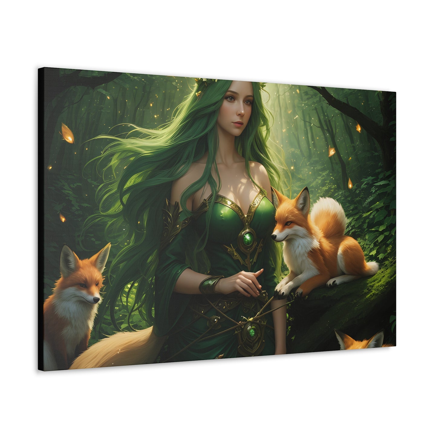 The Fox Deity, Canvas Art, Canvas Print, Wall Decor, Original Art, Unique Gifts