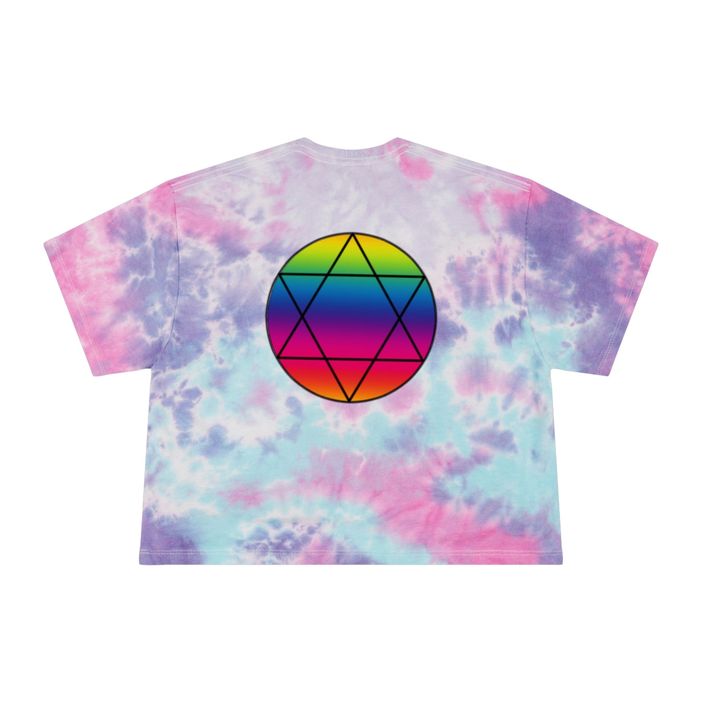 PRIDE Hexagram Women's Tie-Dye Crop Tee