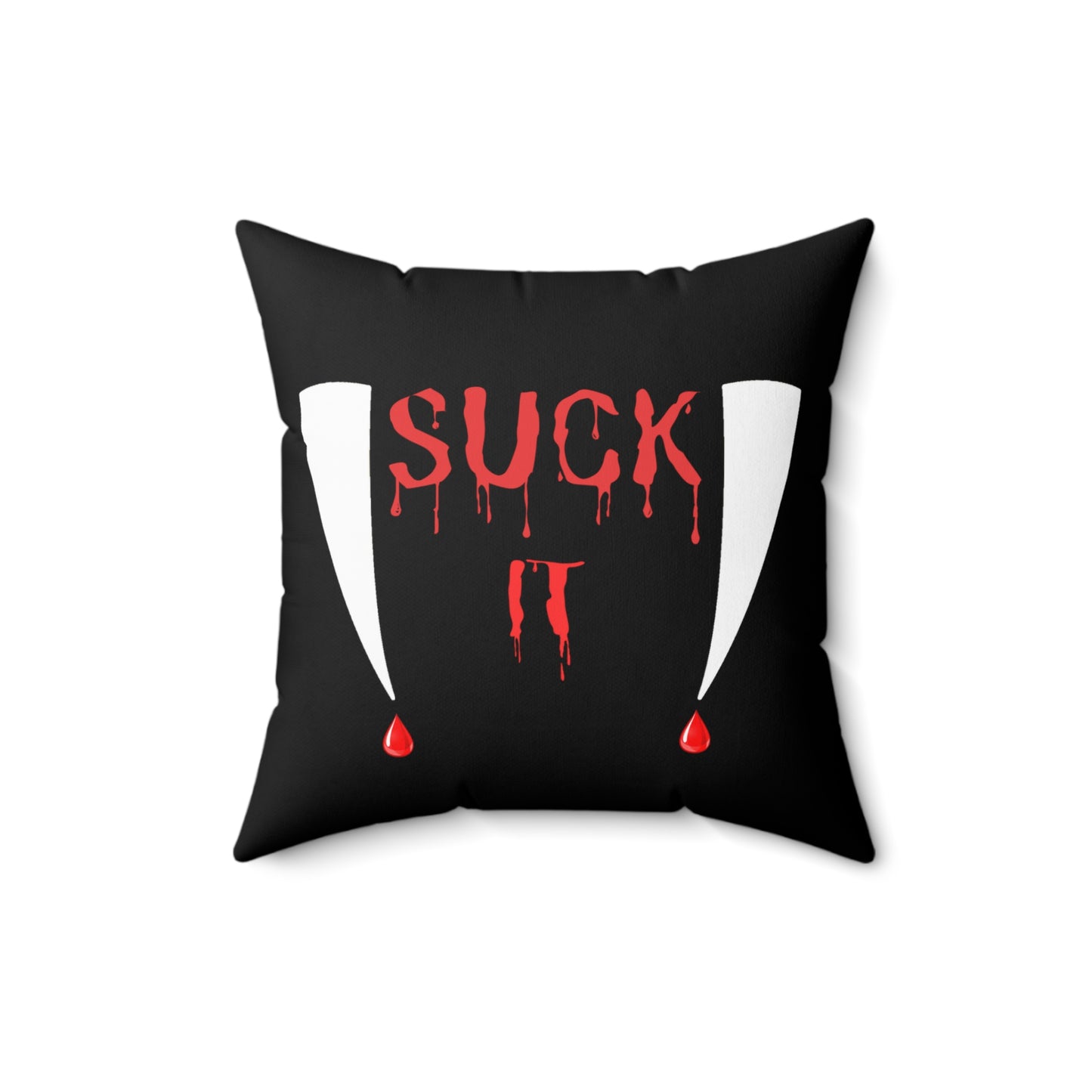 Suck It, Vampire Fangs, Halloween, Spun Polyester Square Pillow
