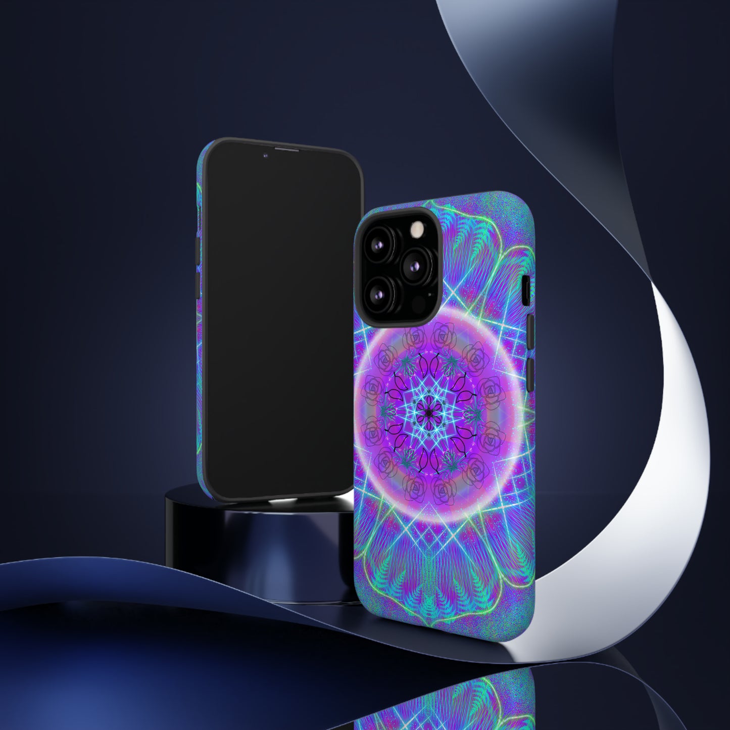 Psychedelic Mandala Protective Phone Case, Samsung, iPhone, Pixel, all sizes