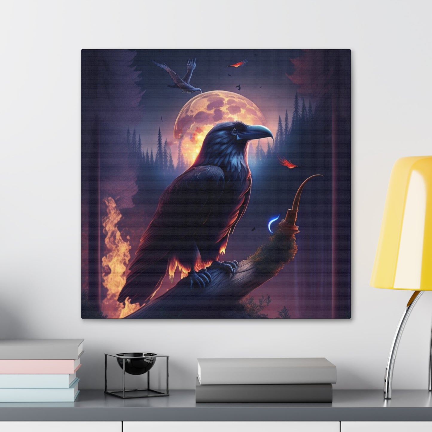 Raven Guide, Canvas Art, Canvas Print, Wall Decor, Original Art, Unique Gifts