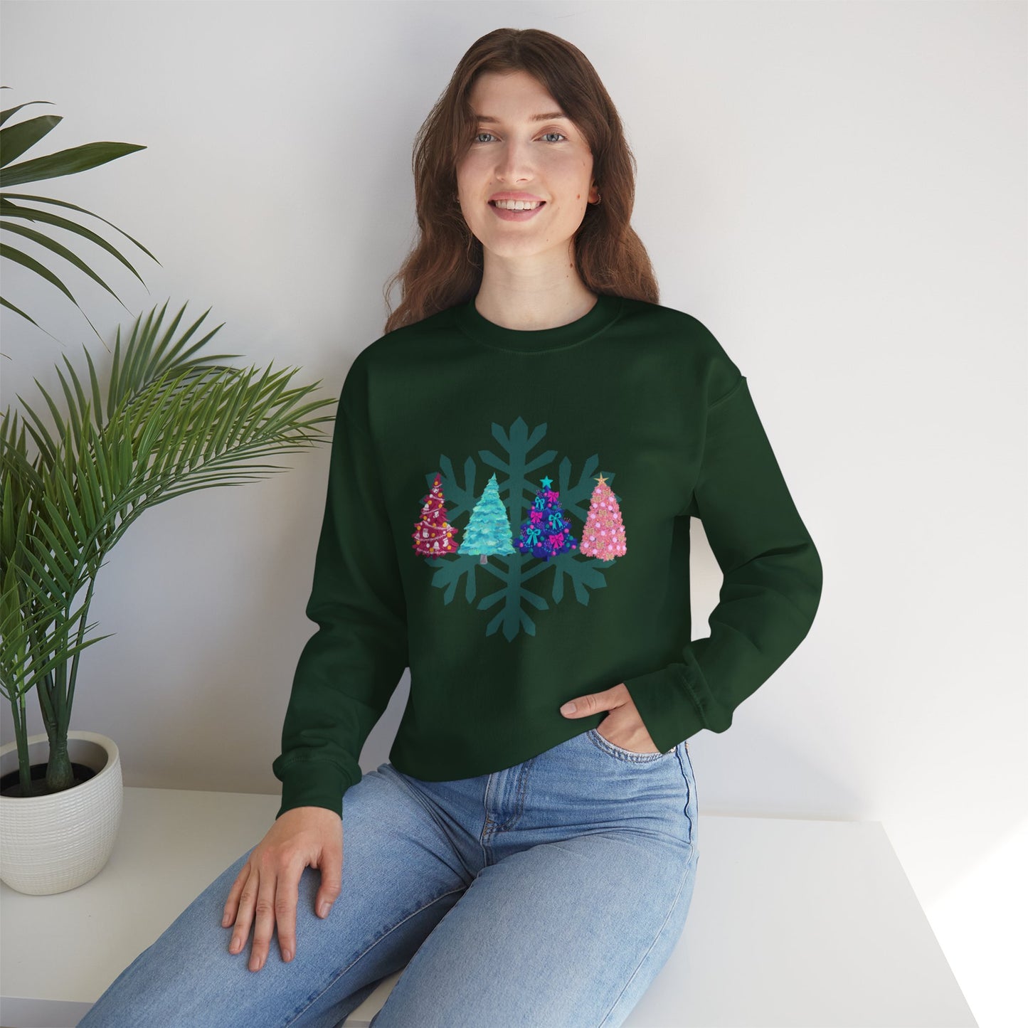 Christmas Tree Hoodie. Christmas Tree Sweatshirt. Mens, Women's Unisex Adult Holiday Shirt. Minimal Merry Xmas Crew Gift