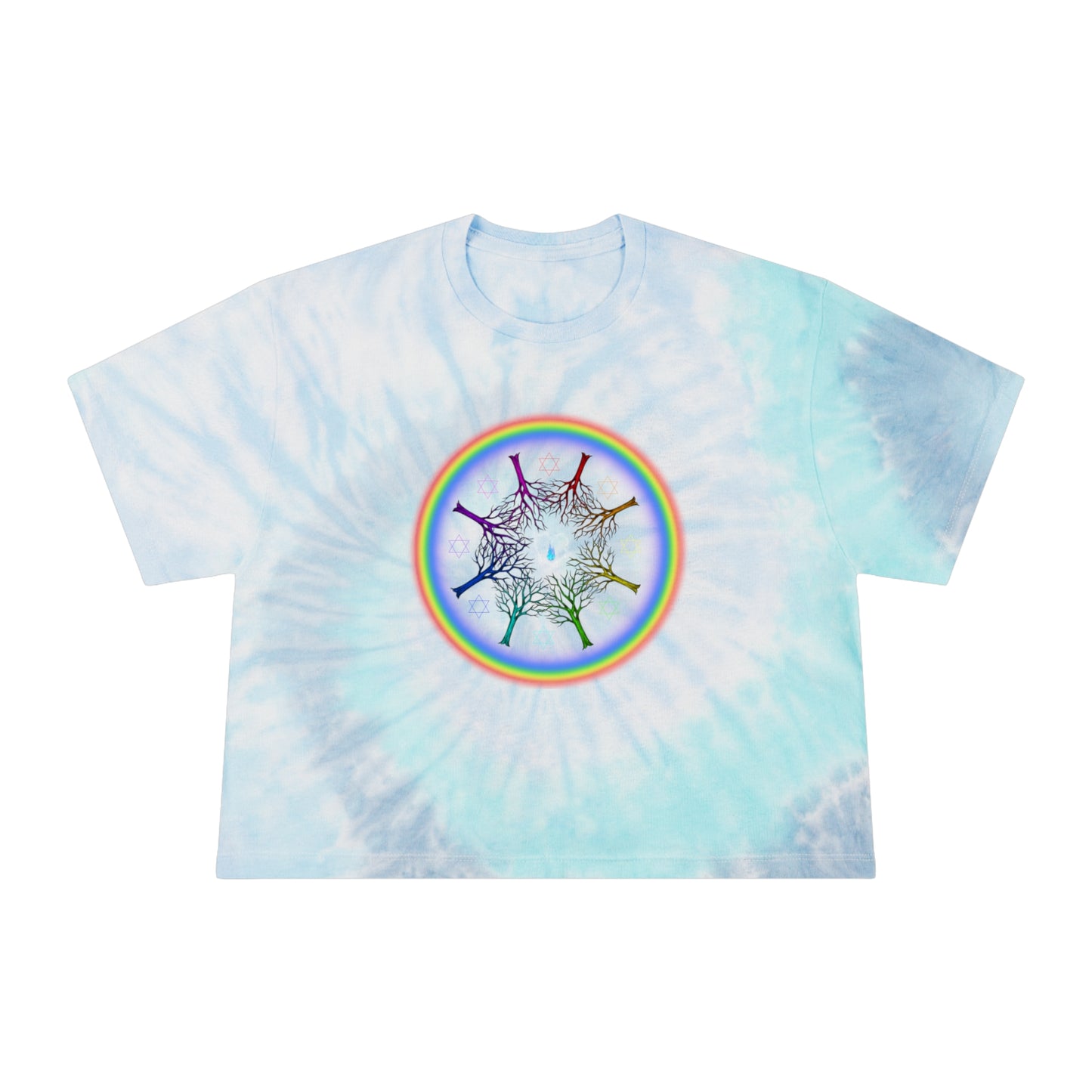 PRIDE Rainbow Roots Women's Tie-Dye Crop Tee