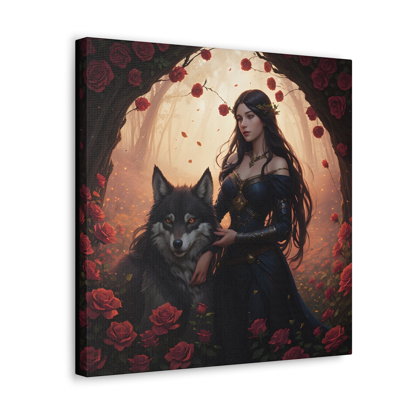 Wolf Enchantress, Canvas Art, Canvas Print, Wall Decor, Original Art, Unique Gifts