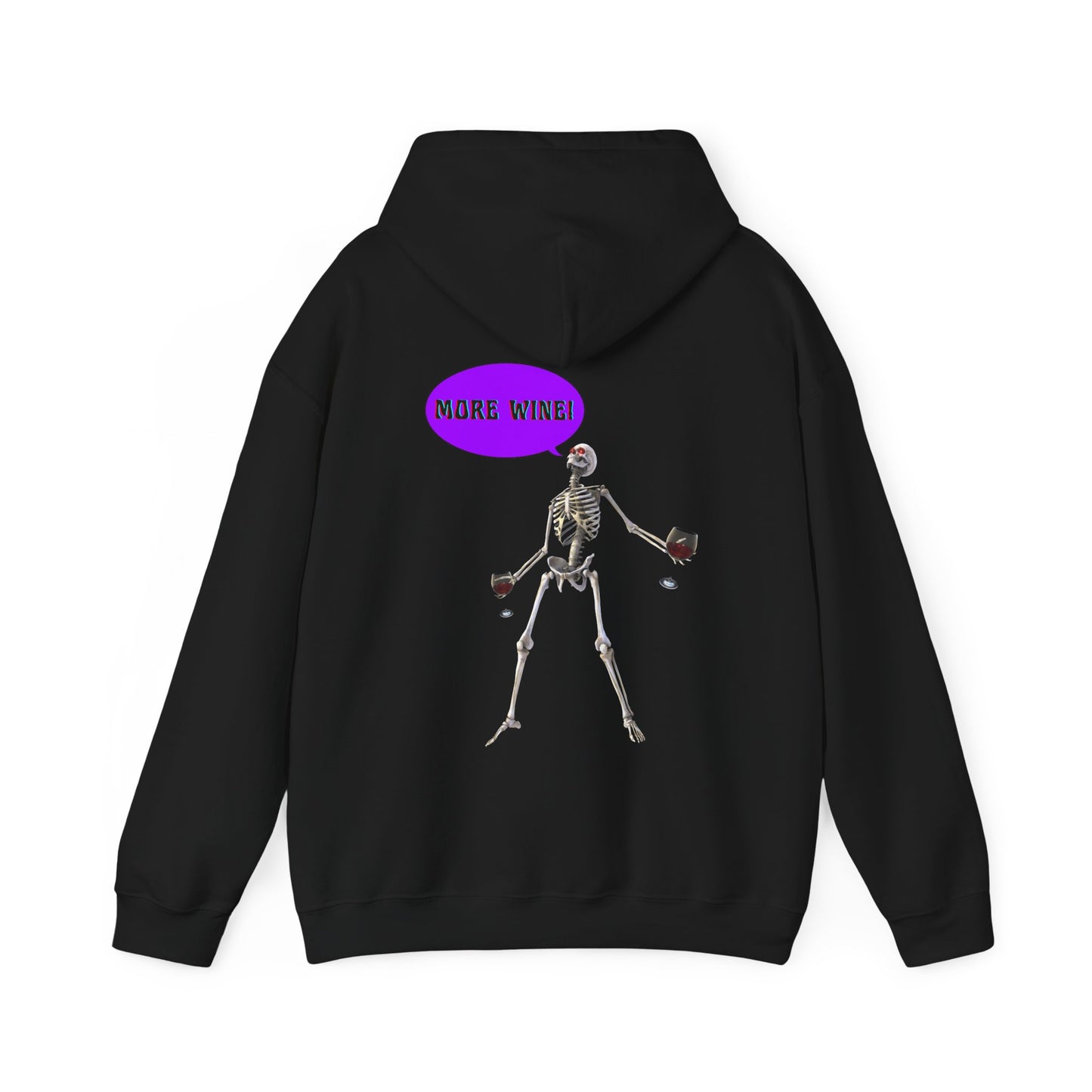 Unisex Heavy Blend™ "More Wine" Skeleton Hooded Sweatshirt