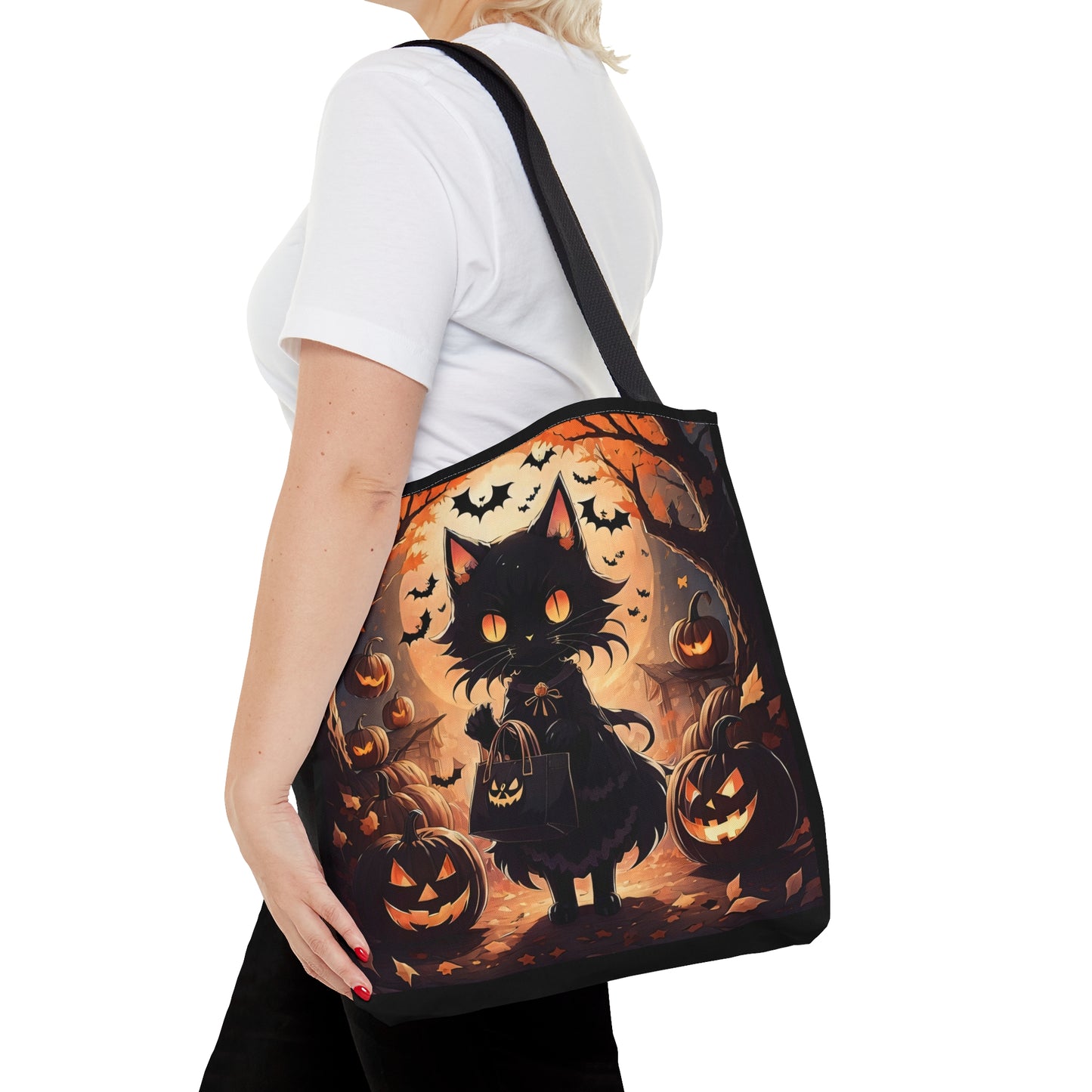 Anime Halloween Cat Halloween Candy Tote Bag