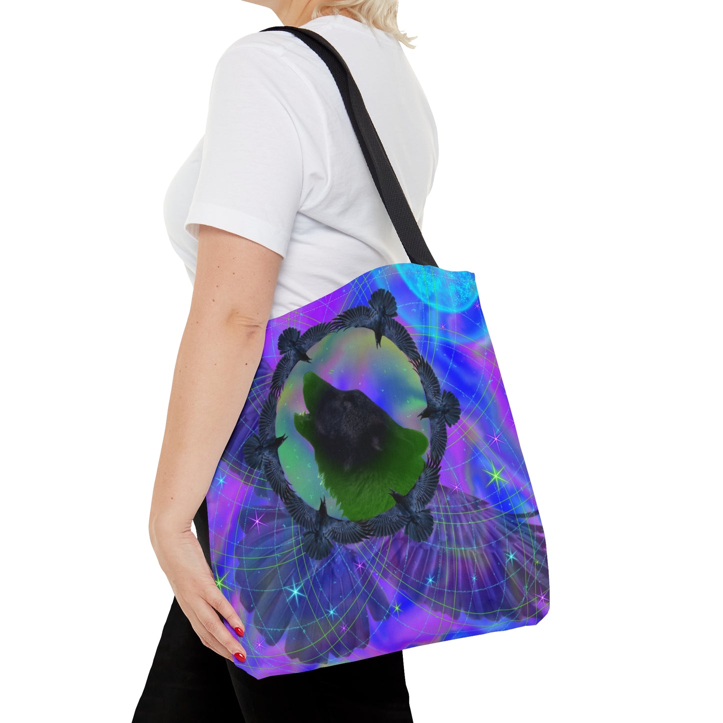 Mystic Wolf and Raven Tote Bag