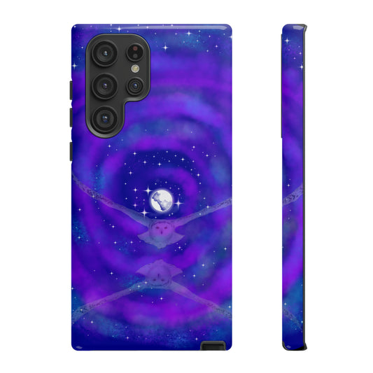 Mystic Moon Snowy Owl Protective Phone Case, Samsung, iPhone, Pixel, all sizes