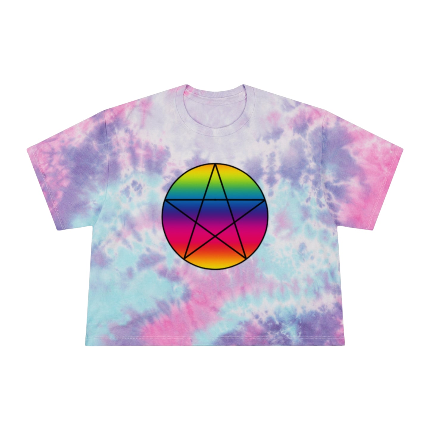 PRIDE Pentagram Women's Tie-Dye Crop Tee