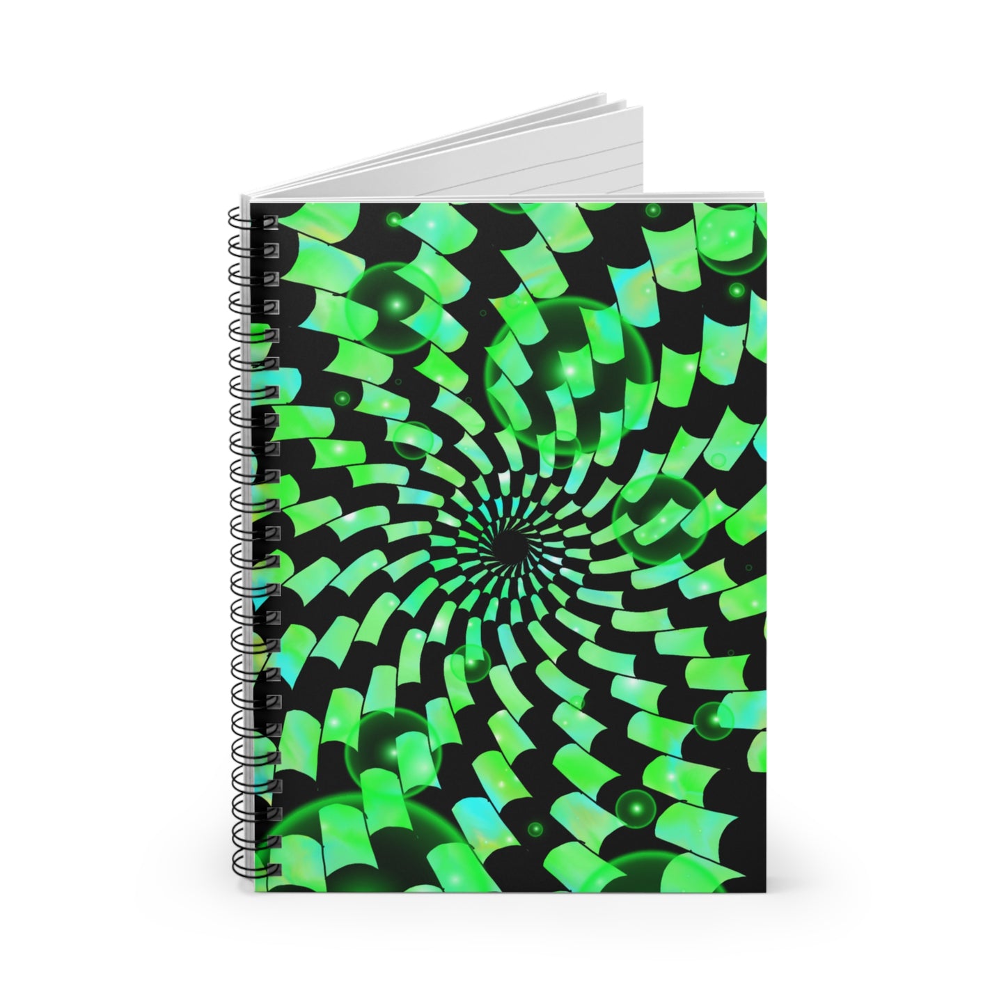 Emerald Vortex Spiral Notebook - Ruled Line