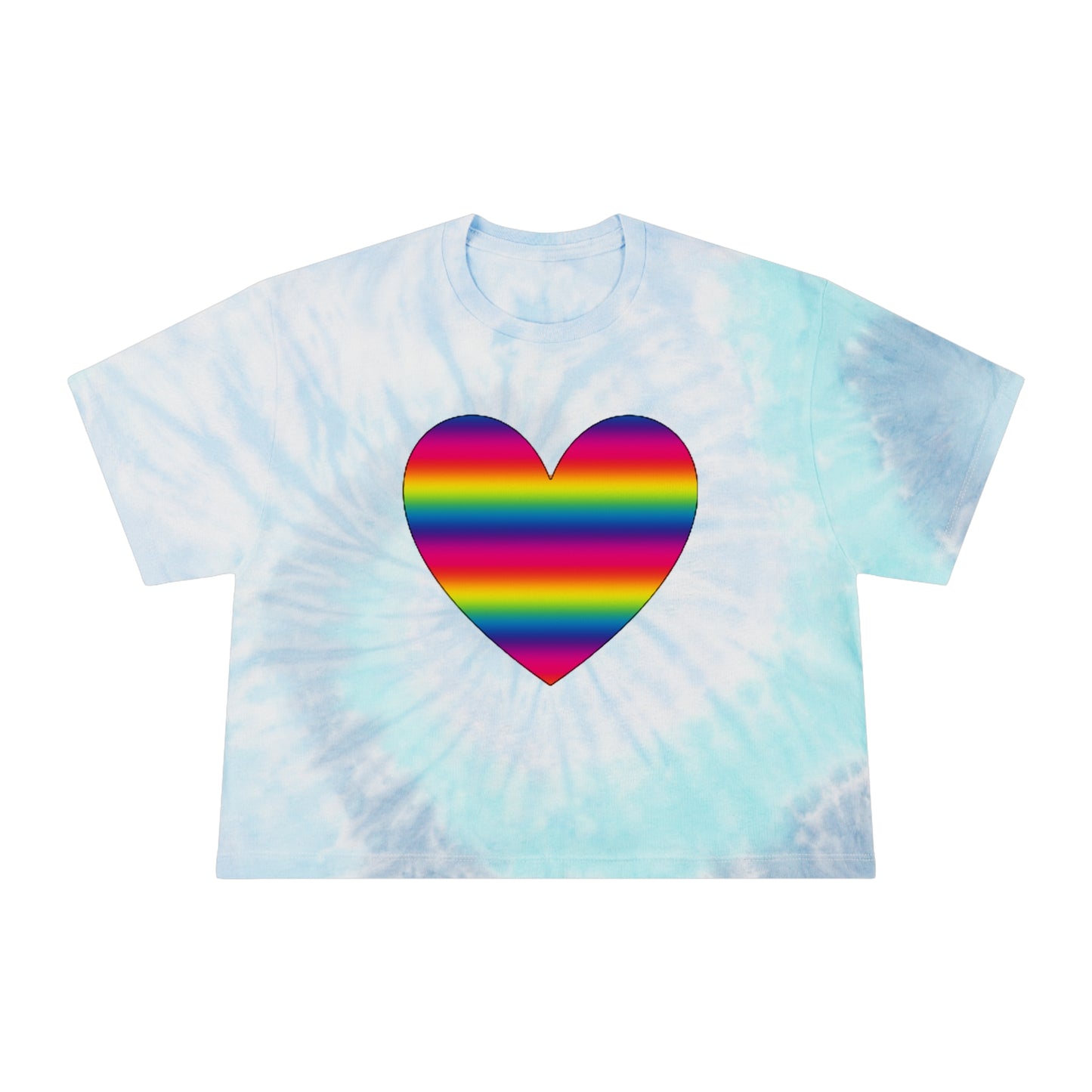 PRIDE Heart Women's Tie-Dye Crop Tee