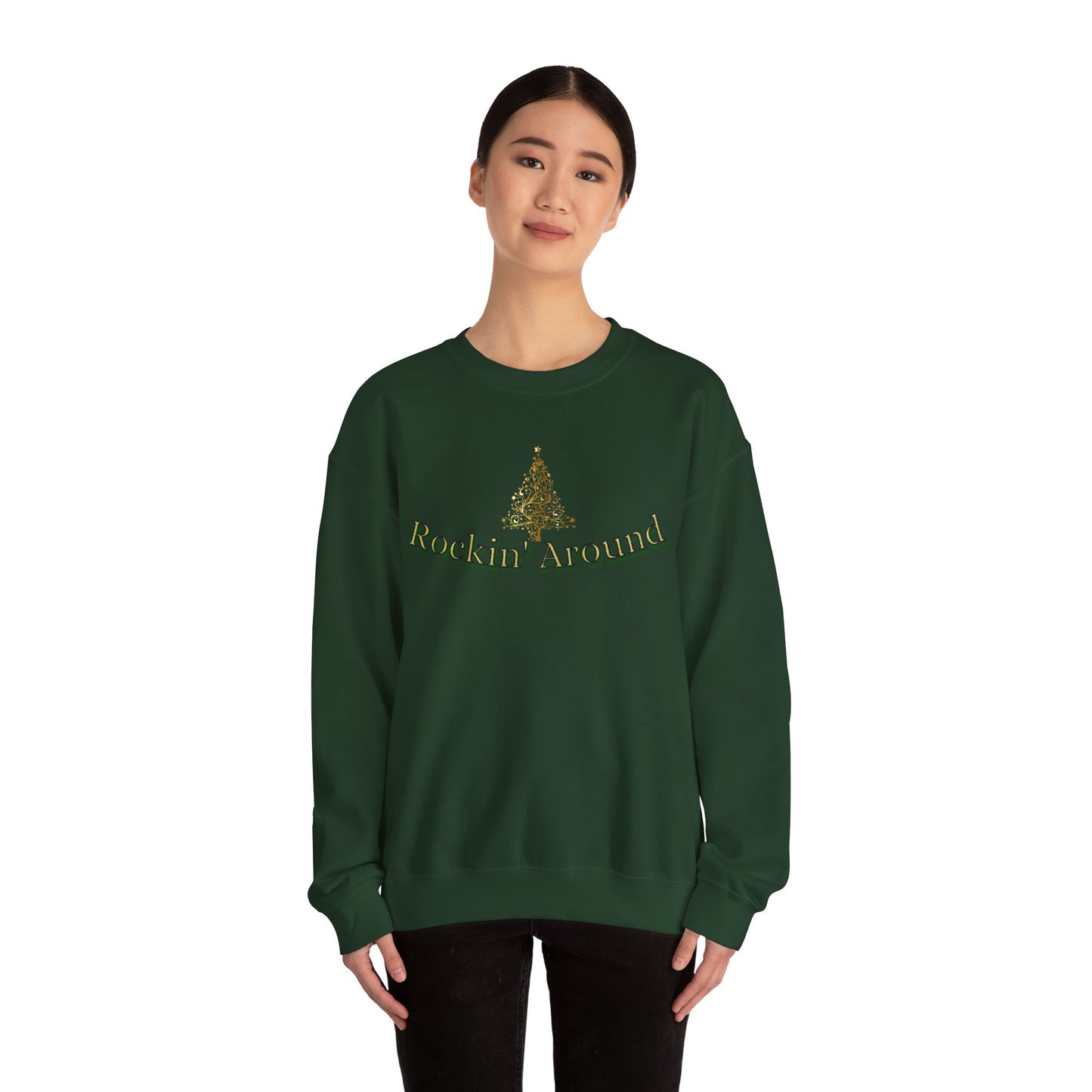 Rockin Around the Christmas Tree Hoodie. Christmas Tree Sweatshirt. Unisex Adult Holiday Shirt. Minimal Merry Xmas Crew.