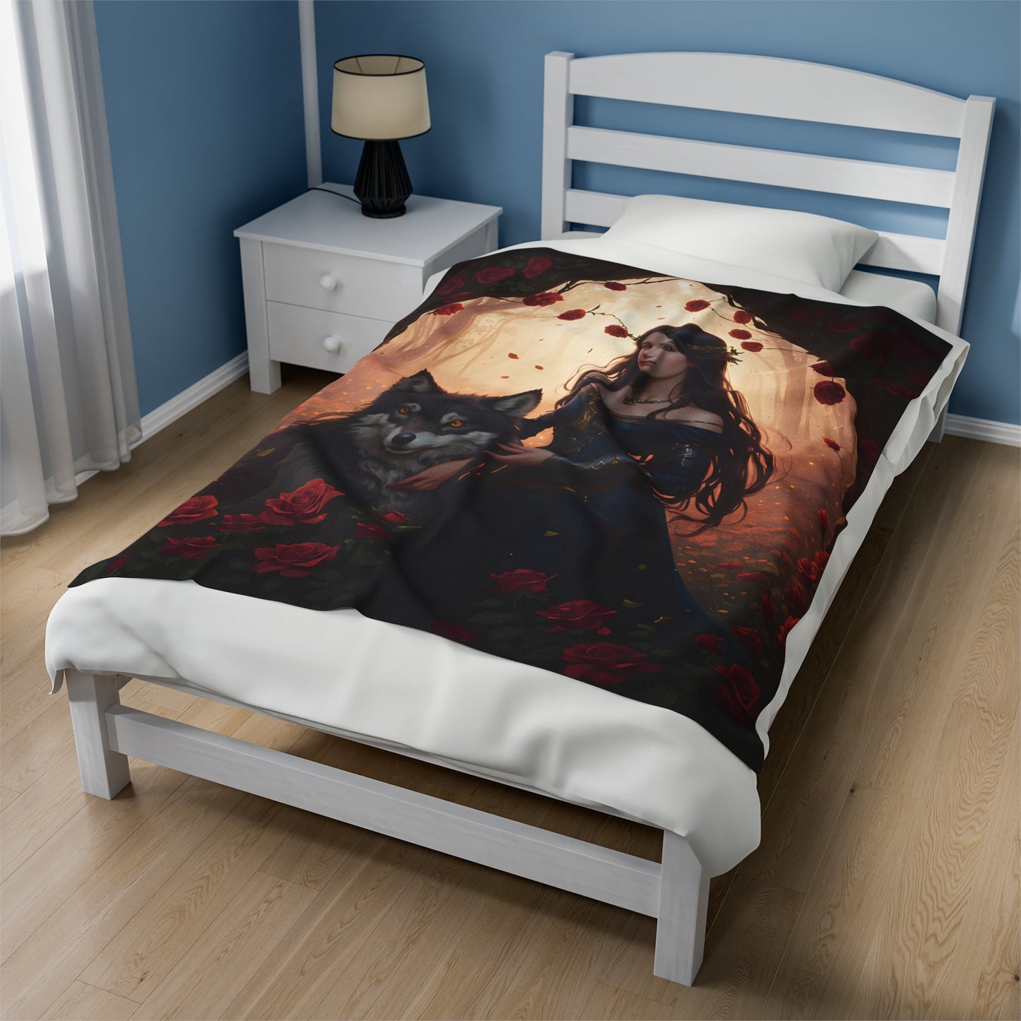 Wolf Enchantress, Plush Blanket