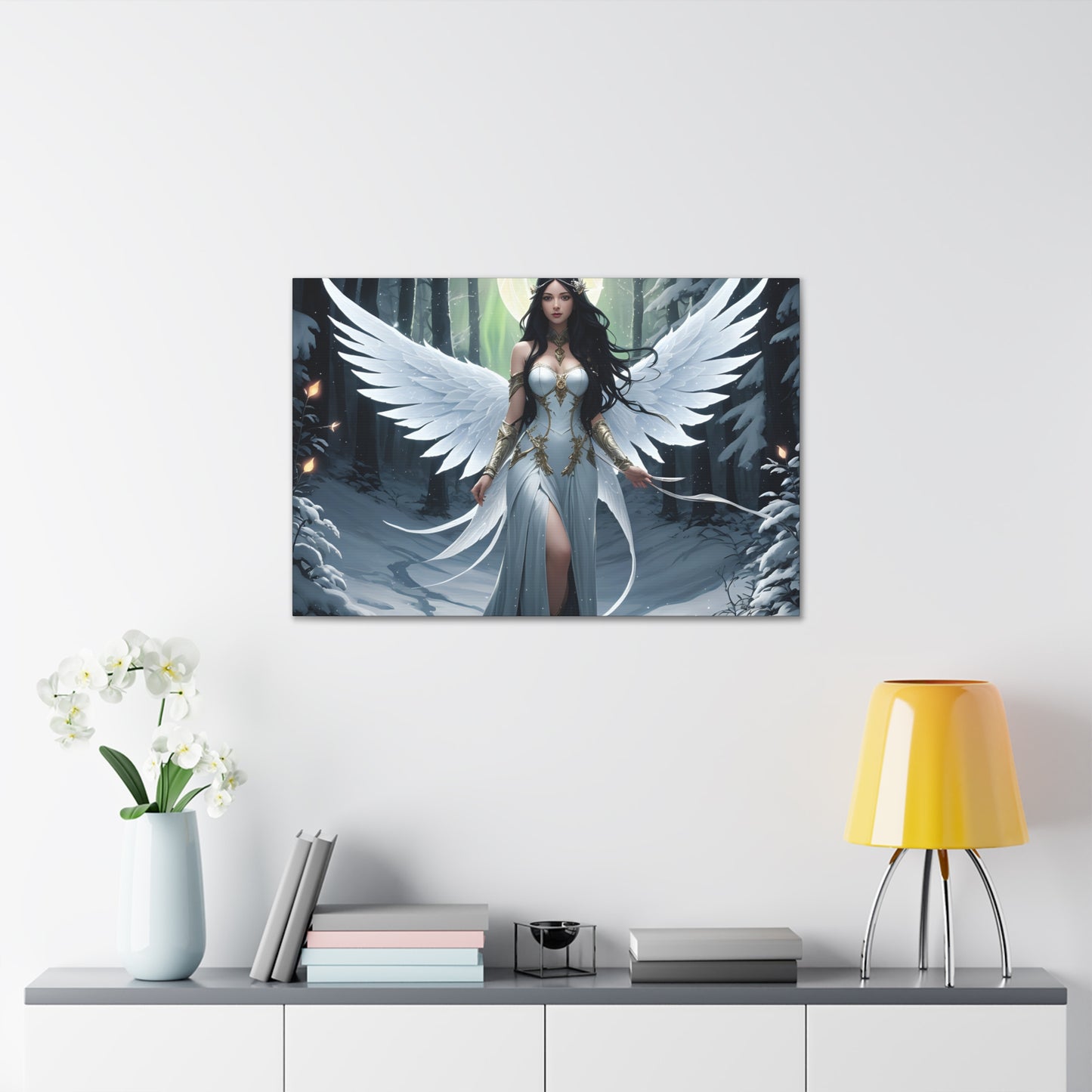 Winter Fae Goddess, Canvas Art, Canvas Print, Wall Decor, Original Art, Unique Gifts