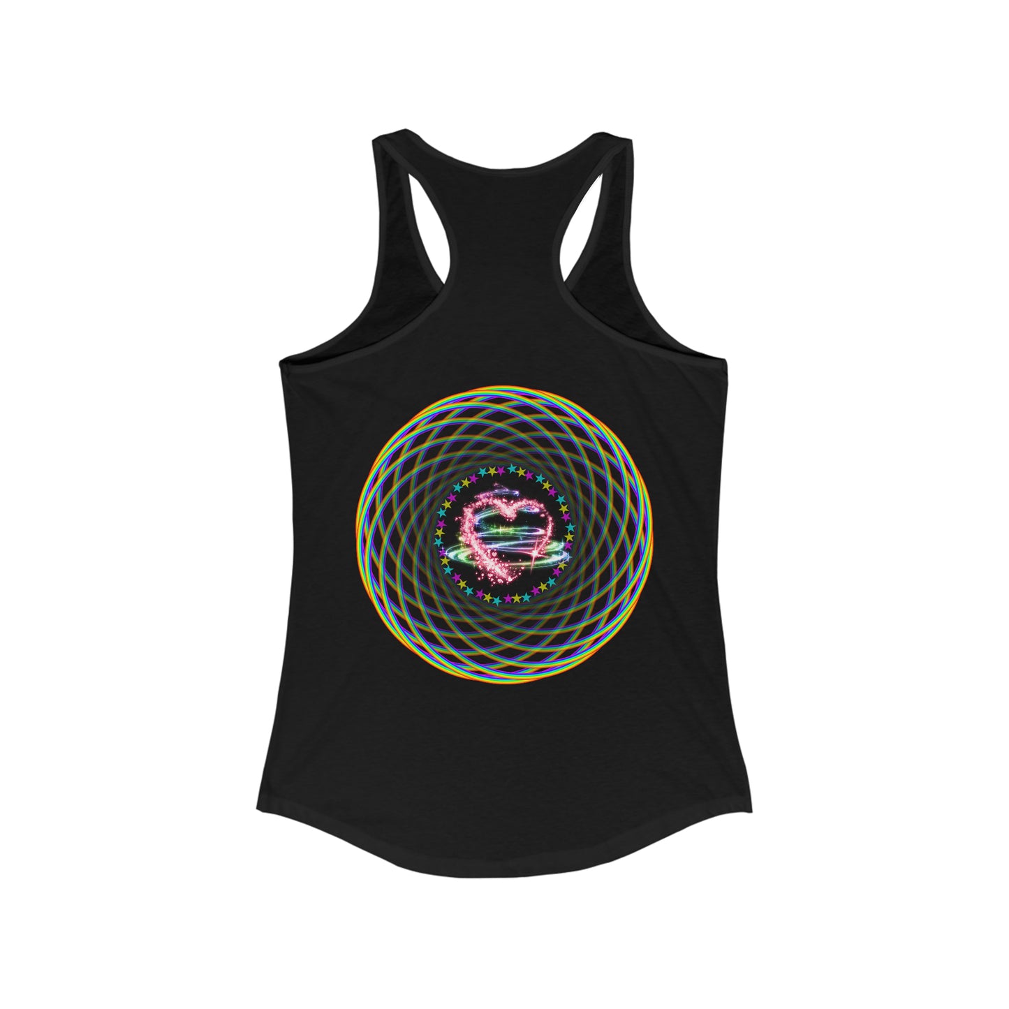 Rainbow Spiral PRIDE Heart Women's Ideal Racerback Tank