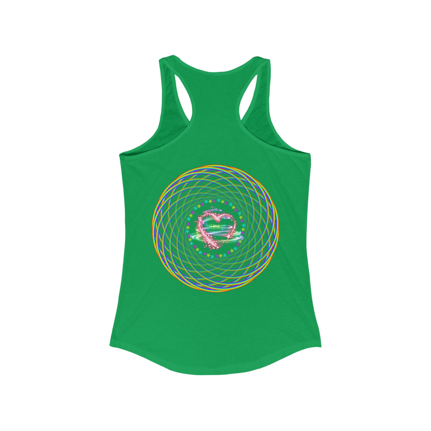 Rainbow Spiral PRIDE Heart Women's Ideal Racerback Tank