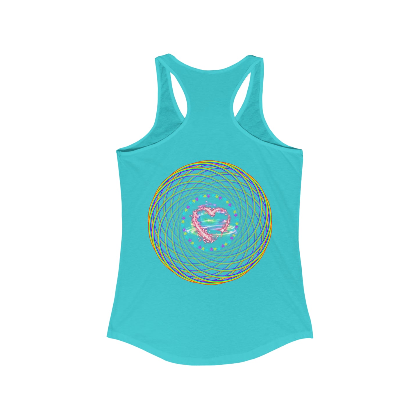 Rainbow Spiral PRIDE Heart Women's Ideal Racerback Tank