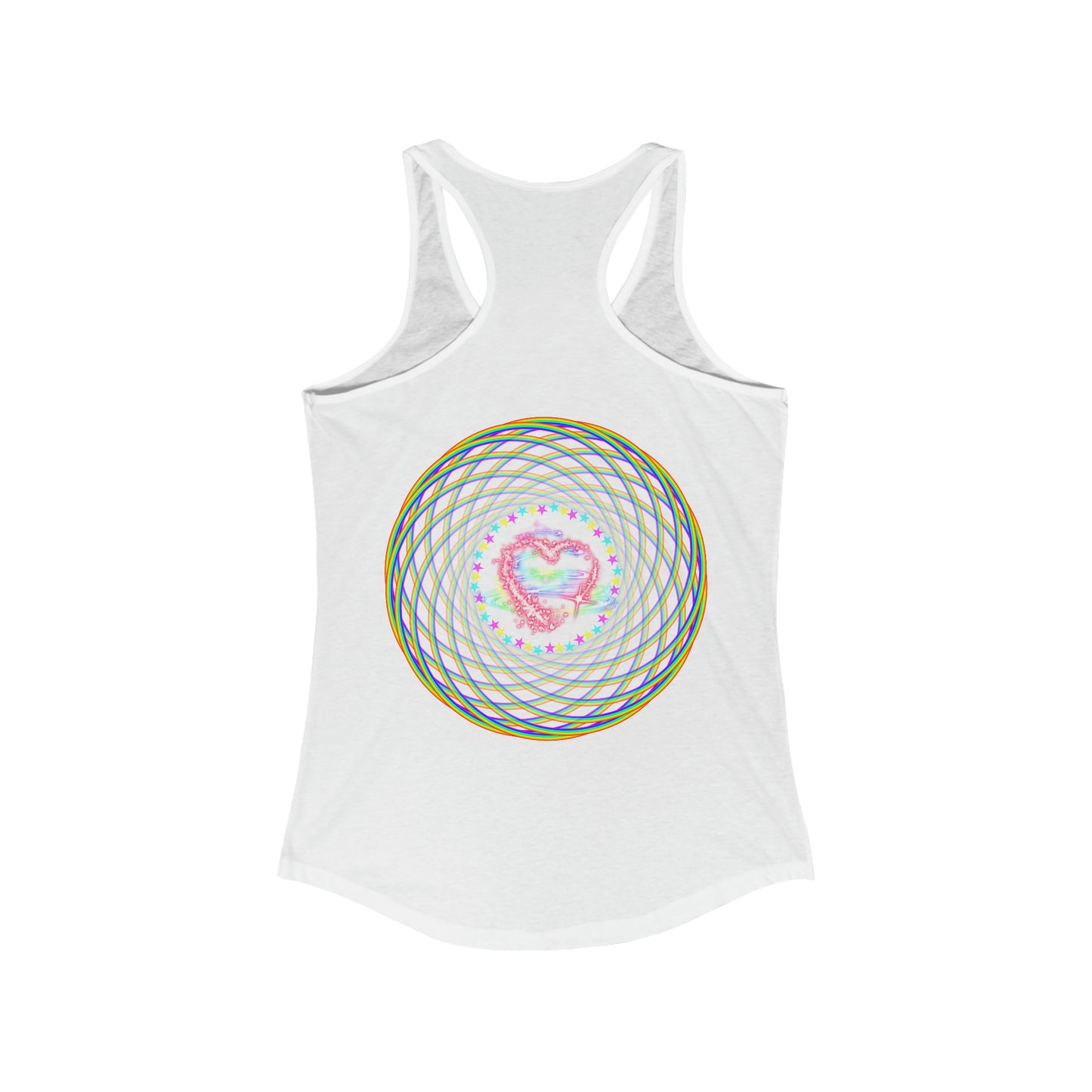 Rainbow Spiral PRIDE Heart Women's Ideal Racerback Tank