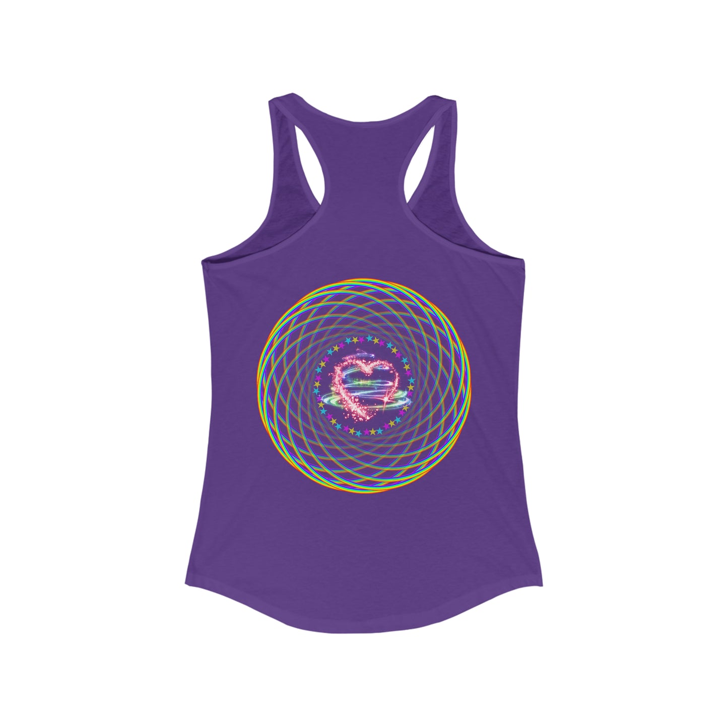 Rainbow Spiral PRIDE Heart Women's Ideal Racerback Tank