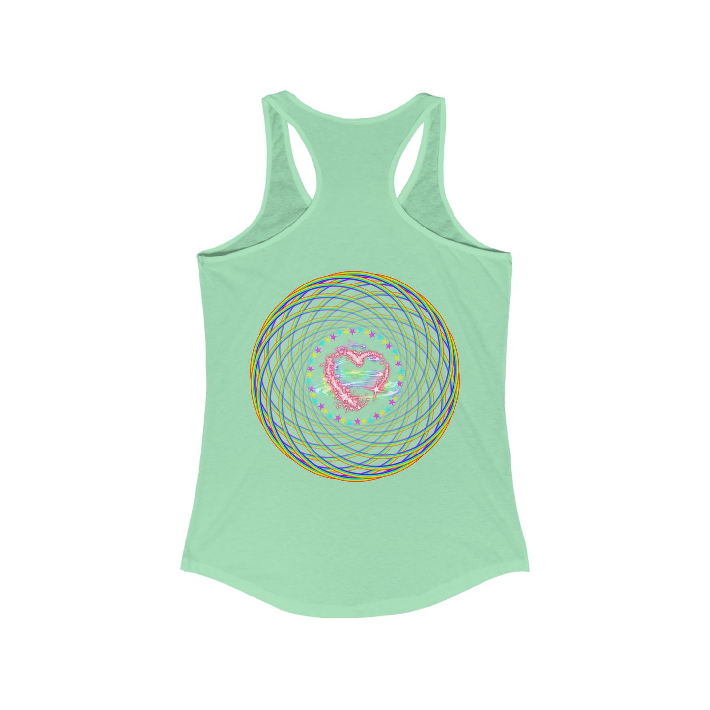 Rainbow Spiral PRIDE Heart Women's Ideal Racerback Tank