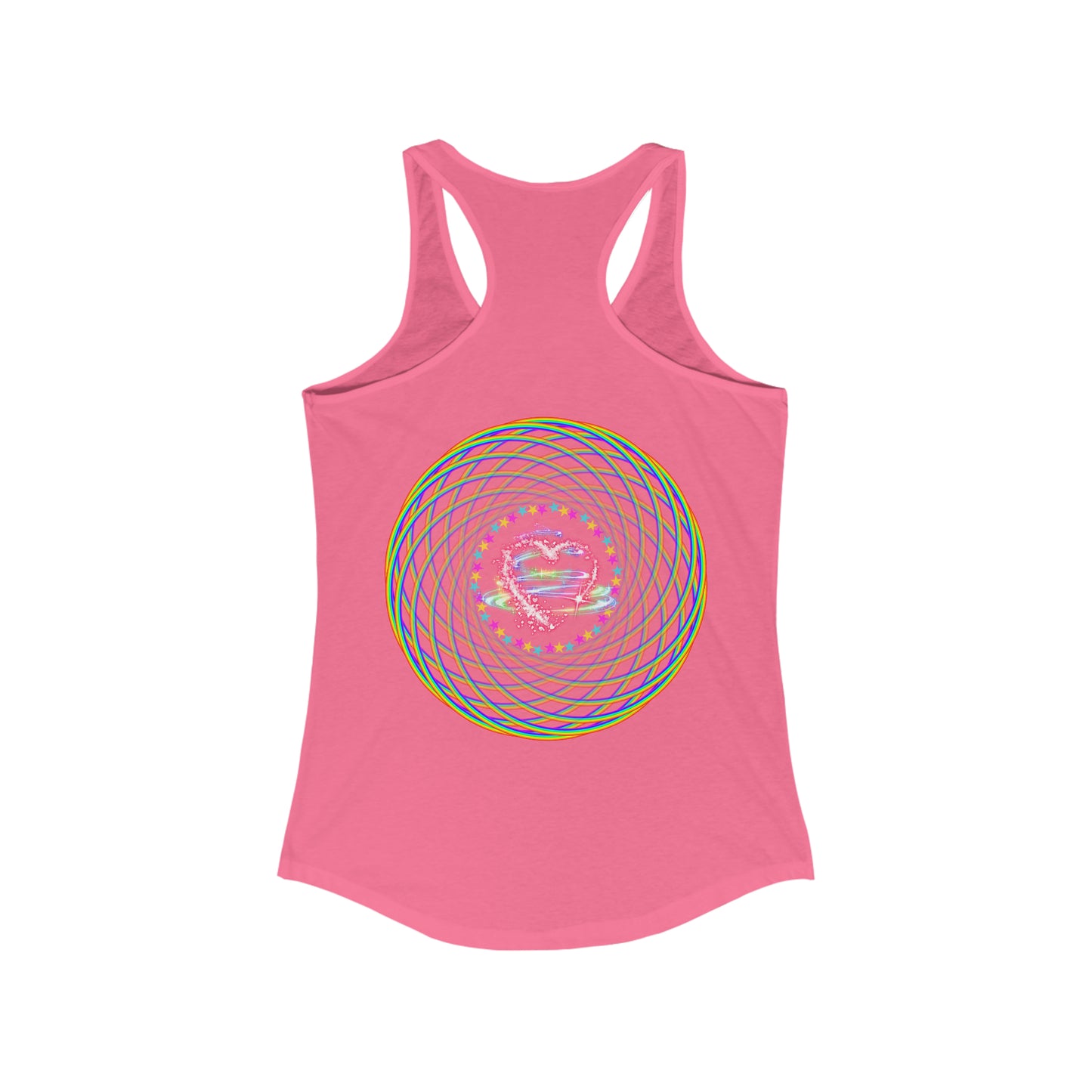 Rainbow Spiral PRIDE Heart Women's Ideal Racerback Tank