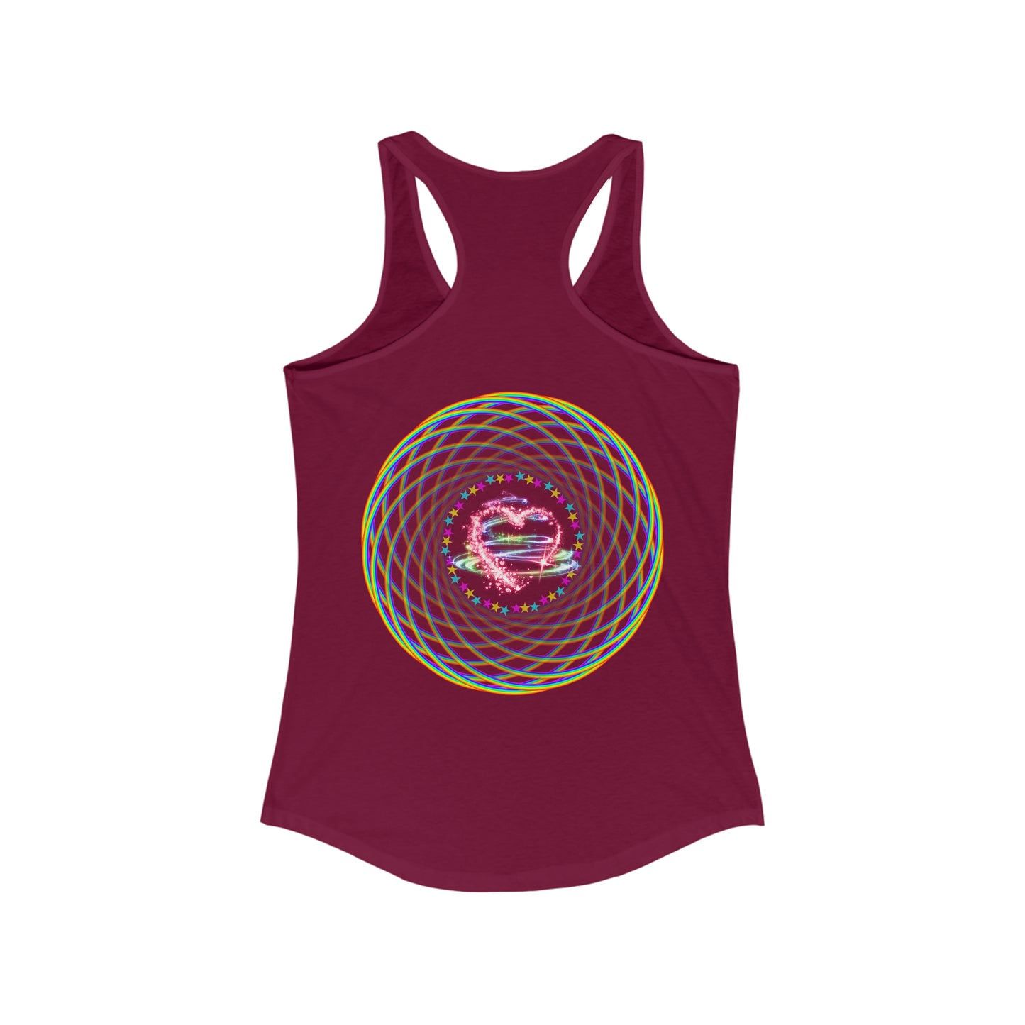 Rainbow Spiral PRIDE Heart Women's Ideal Racerback Tank