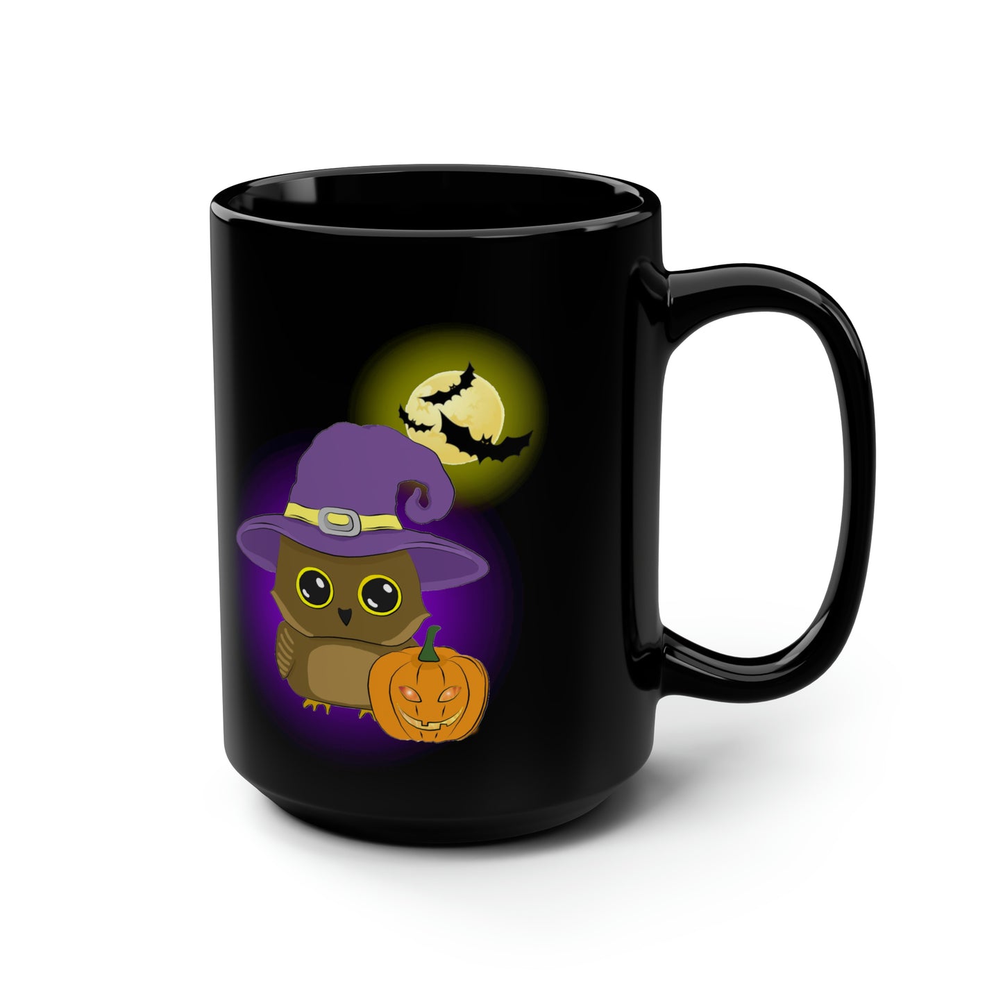 Black Cute Halloween Owl Mug15oz