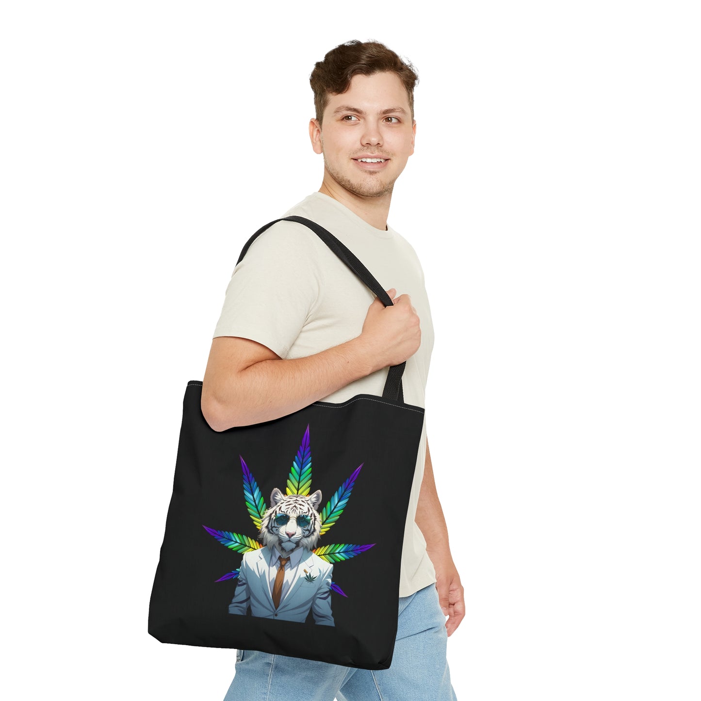 White Tiger 420 Themed, Tote Bag